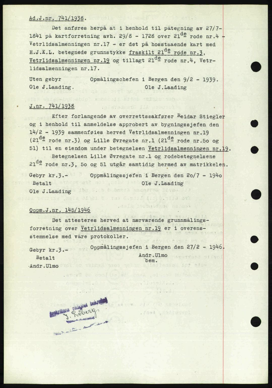 Byfogd og Byskriver i Bergen, SAB/A-3401/03/03Bc/L0022: Pantebok nr. A18, 1946-1946, Dagboknr: 1283/1946