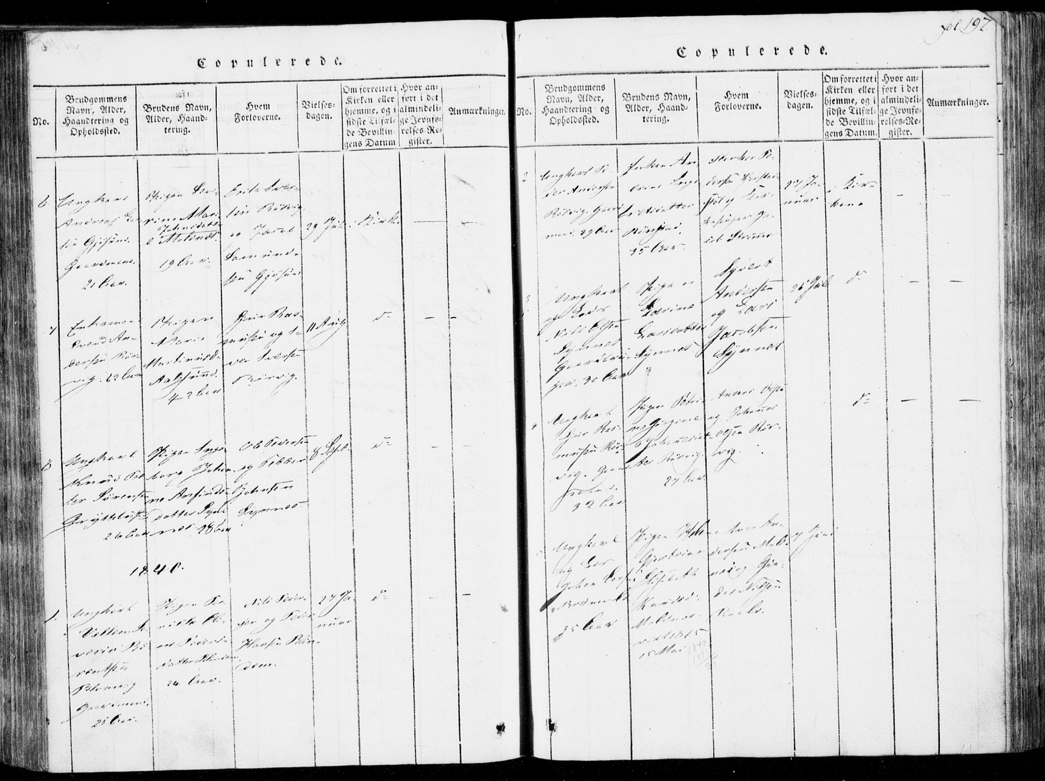 Ministerialprotokoller, klokkerbøker og fødselsregistre - Møre og Romsdal, SAT/A-1454/537/L0517: Ministerialbok nr. 537A01, 1818-1862, s. 197