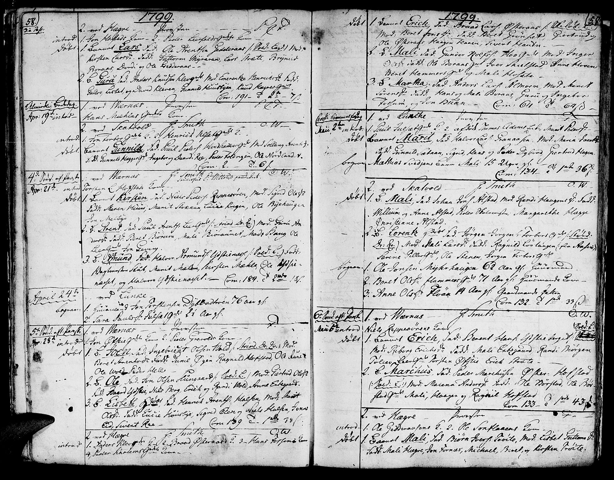 Ministerialprotokoller, klokkerbøker og fødselsregistre - Nord-Trøndelag, SAT/A-1458/709/L0060: Ministerialbok nr. 709A07, 1797-1815, s. 58-59