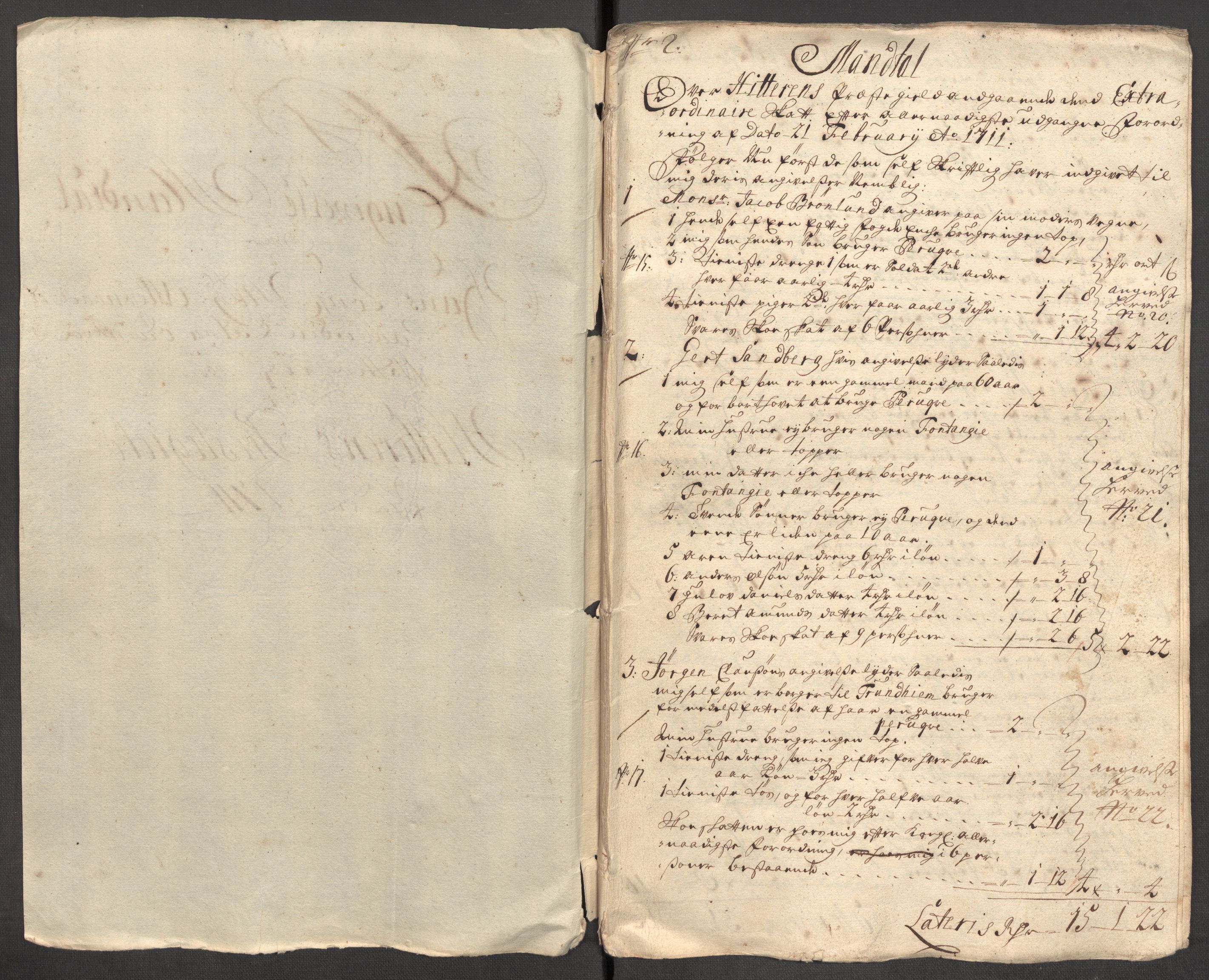 Rentekammeret inntil 1814, Reviderte regnskaper, Fogderegnskap, RA/EA-4092/R57/L3860: Fogderegnskap Fosen, 1711, s. 309