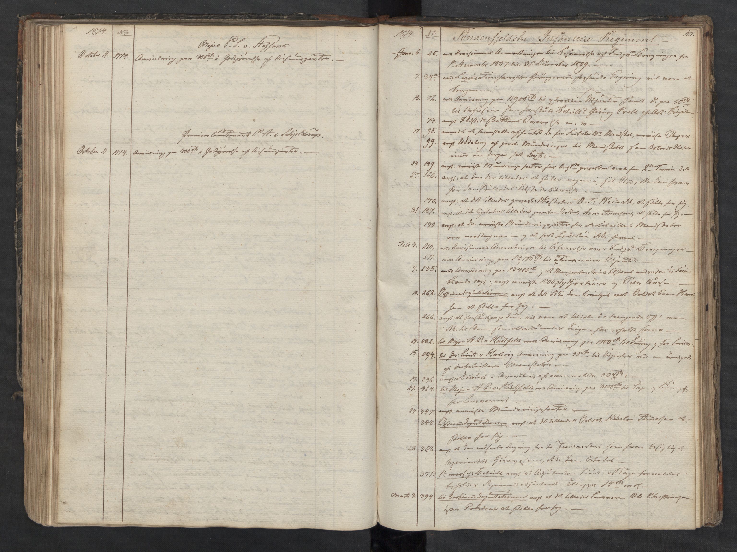 Generalitets- og kommissariatskollegiet, Det kongelige norske kommissariatskollegium, AV/RA-EA-5420/B/L0127b: Kommissariatskollegiets register over utgående brev, 1814-1815, s. 127