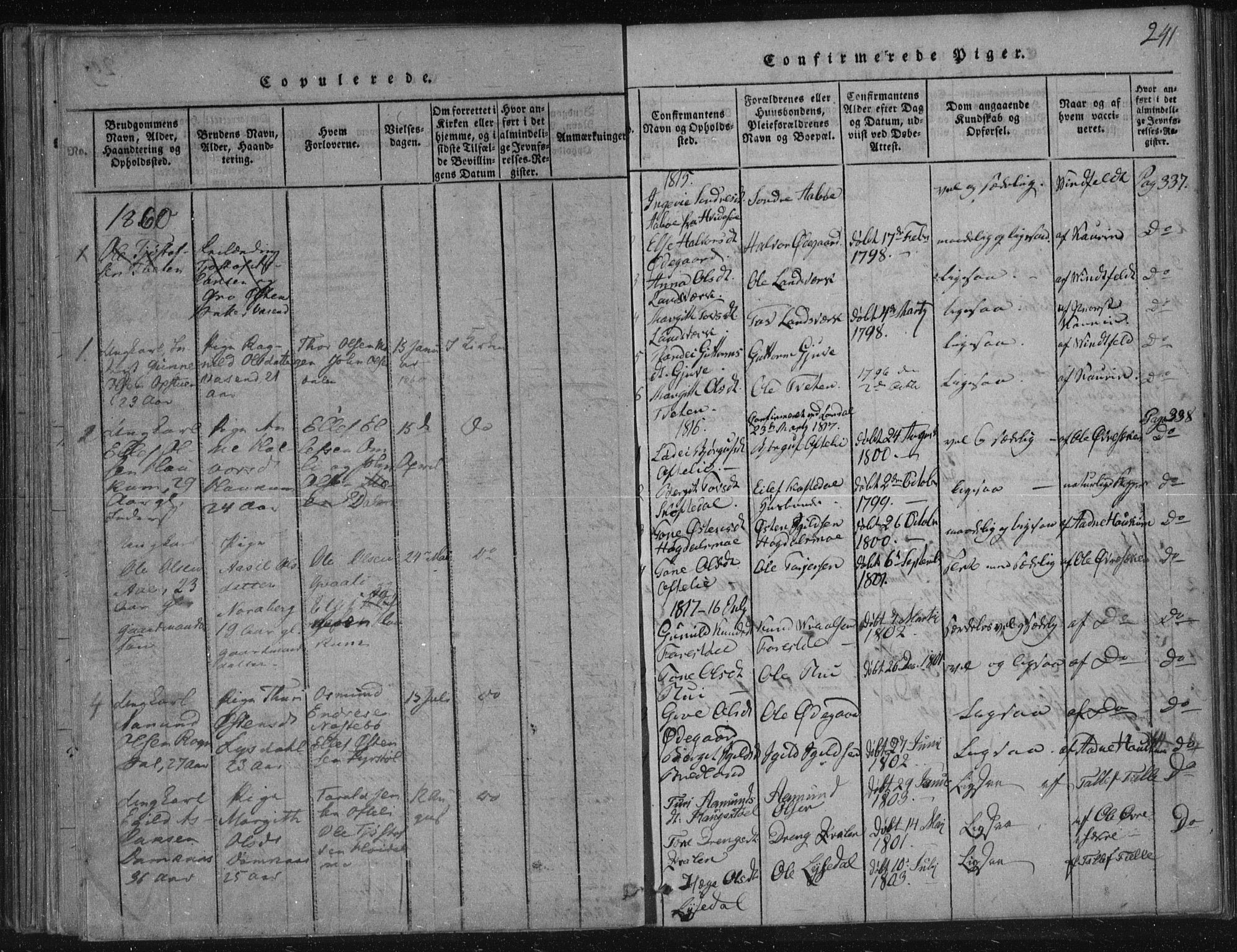 Lårdal kirkebøker, AV/SAKO-A-284/F/Fc/L0001: Ministerialbok nr. III 1, 1815-1860, s. 241