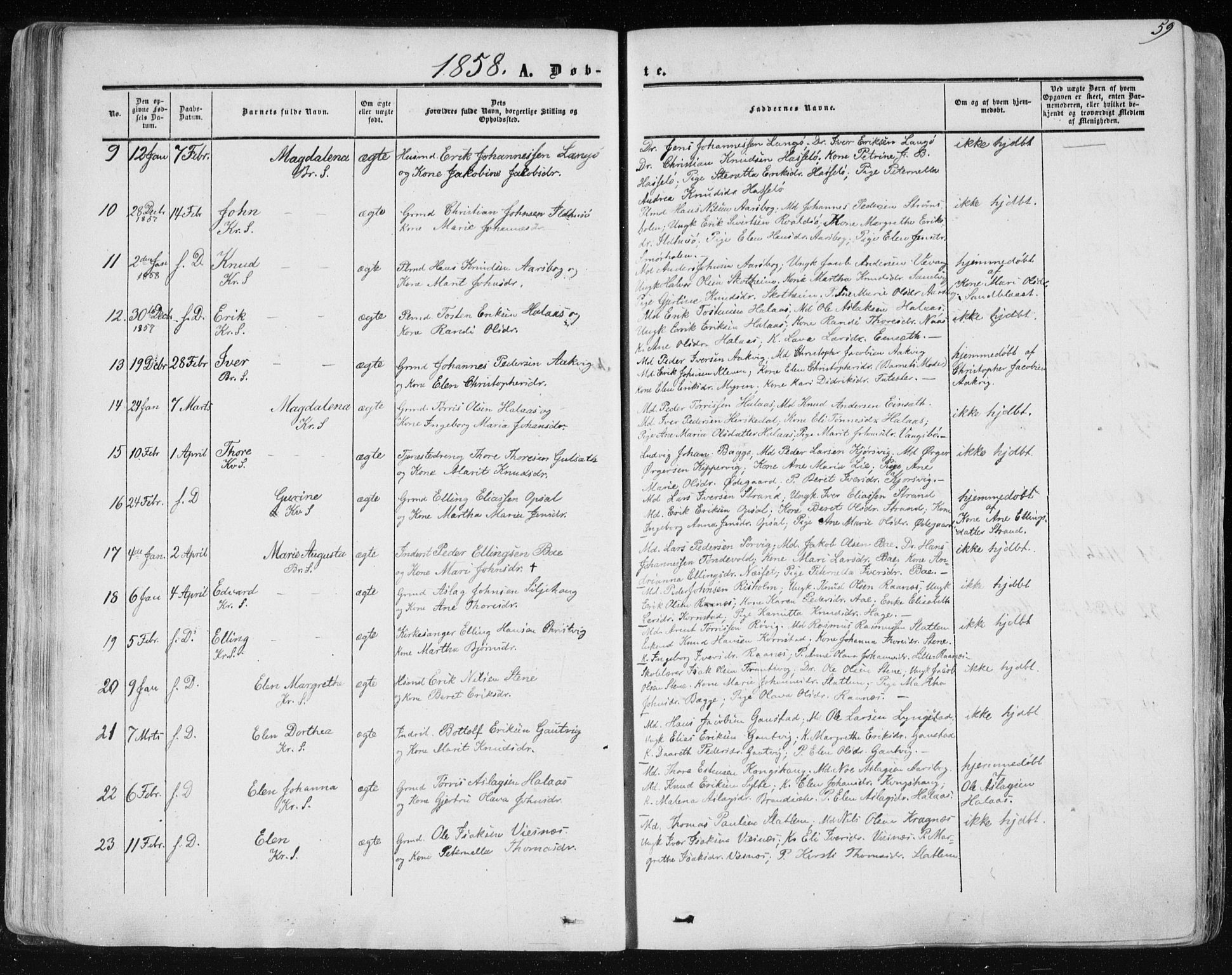 Ministerialprotokoller, klokkerbøker og fødselsregistre - Møre og Romsdal, AV/SAT-A-1454/568/L0804: Ministerialbok nr. 568A11, 1854-1868, s. 59
