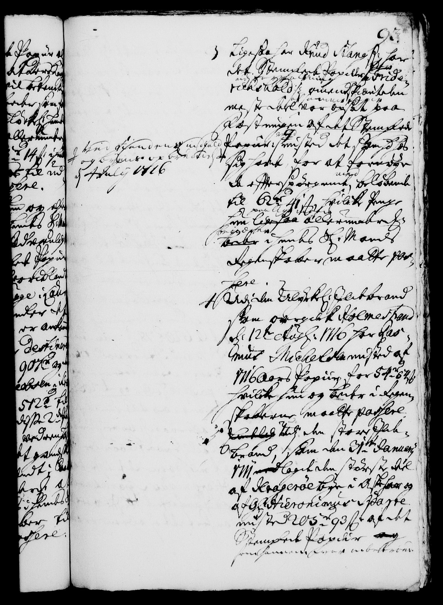 Rentekammeret, Kammerkanselliet, RA/EA-3111/G/Gh/Gha/L0003: Norsk ekstraktmemorialprotokoll, sak. 600-765 (merket RK 53.48), 1720-1721, s. 93