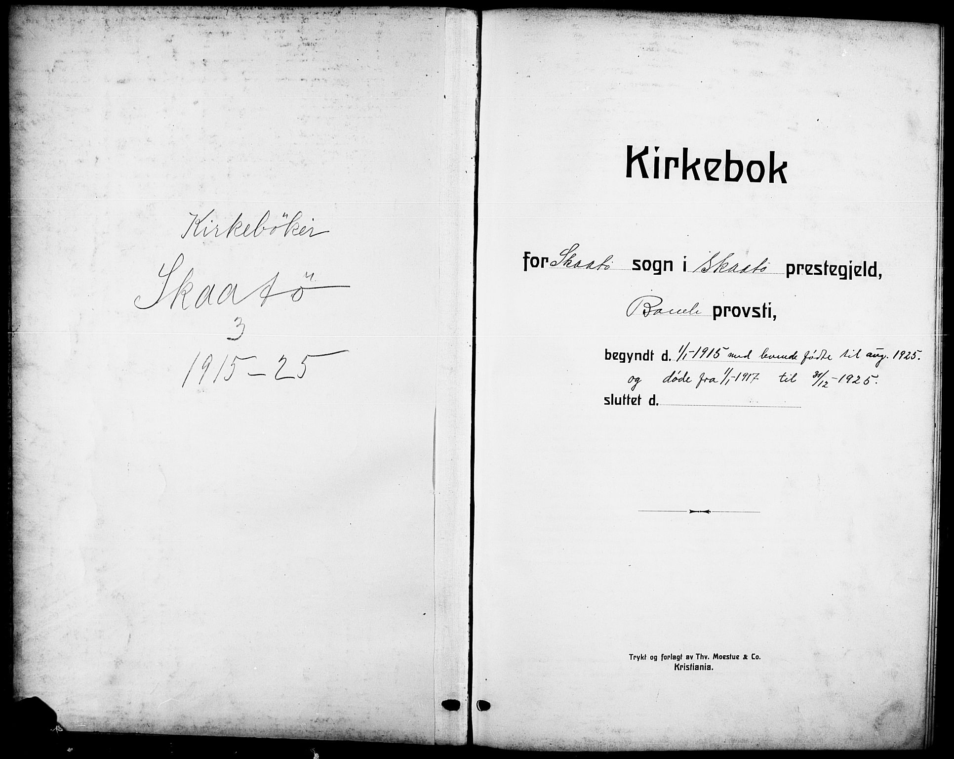 Skåtøy kirkebøker, AV/SAKO-A-304/G/Ga/L0005: Klokkerbok nr. I 5, 1915-1925