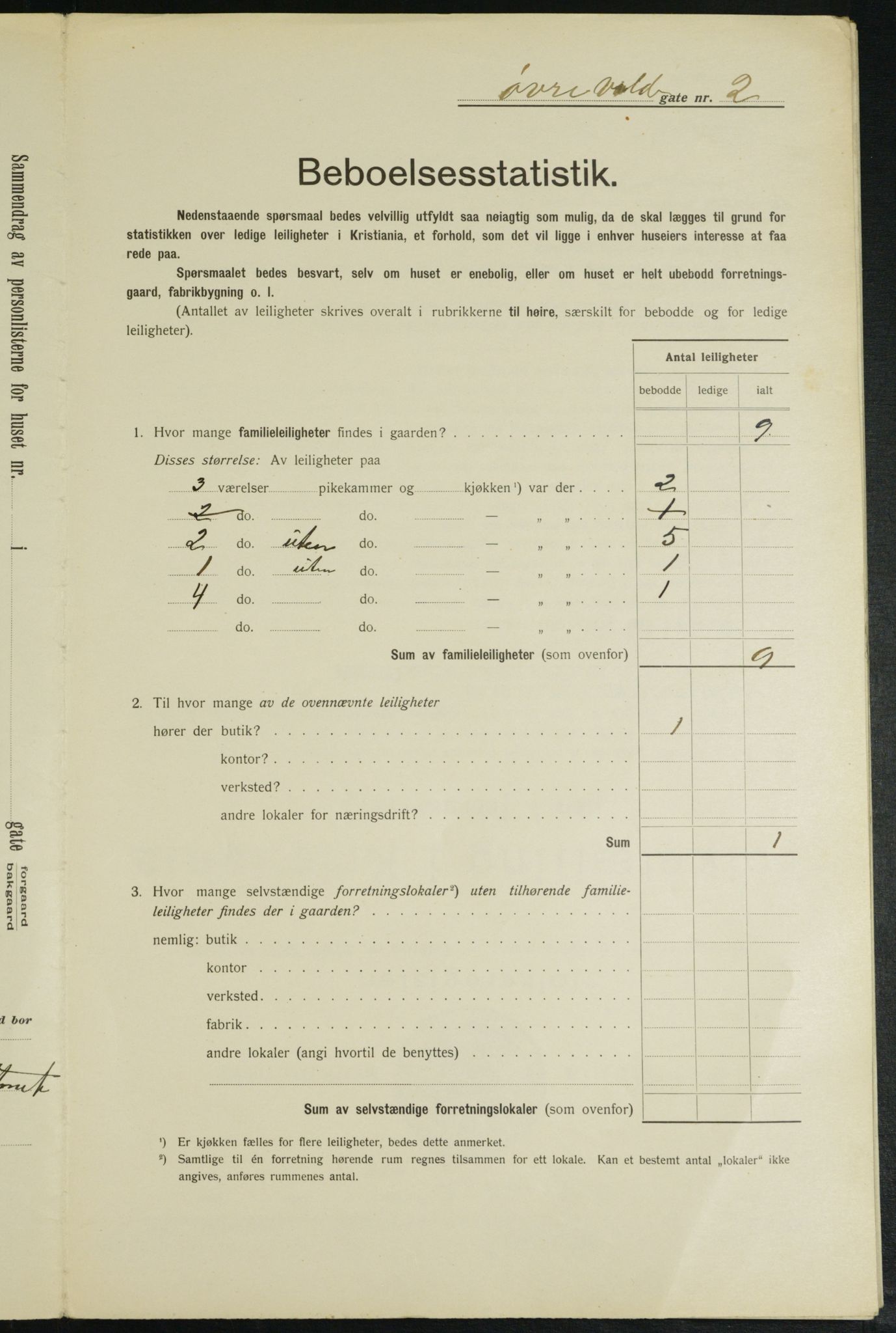 OBA, Kommunal folketelling 1.2.1913 for Kristiania, 1913, s. 130001