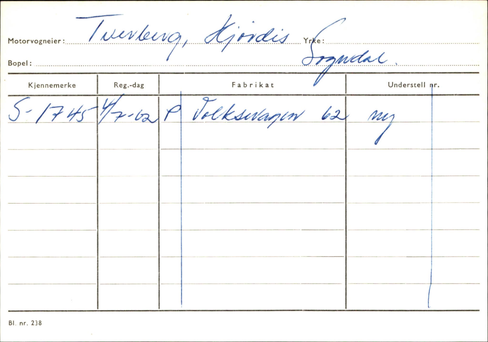 Statens vegvesen, Sogn og Fjordane vegkontor, AV/SAB-A-5301/4/F/L0124: Eigarregister Sogndal A-U, 1945-1975, s. 2699