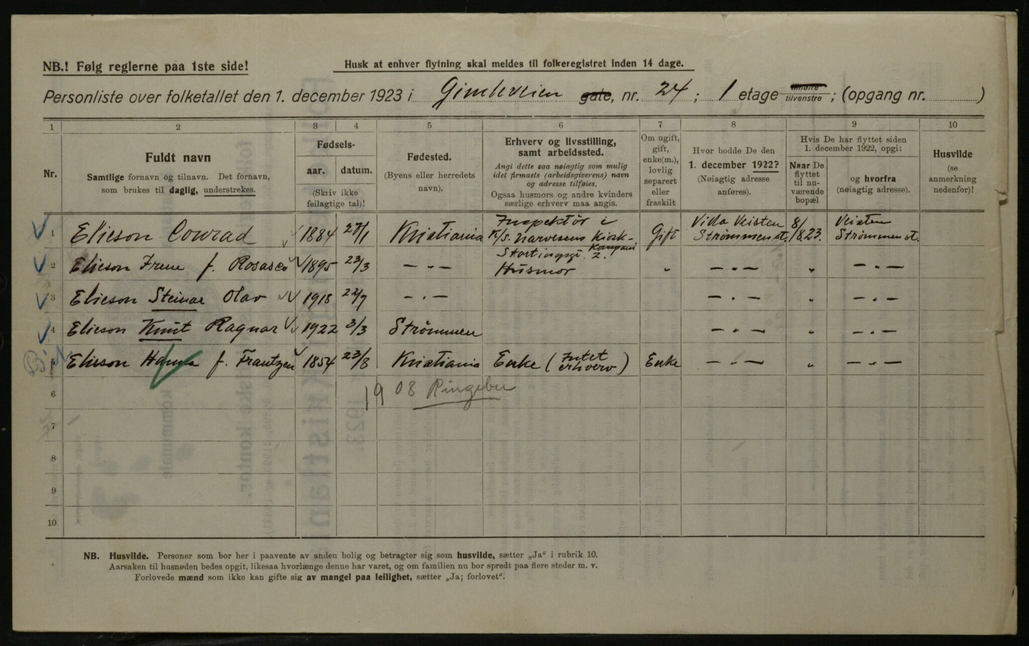 OBA, Kommunal folketelling 1.12.1923 for Kristiania, 1923, s. 33178