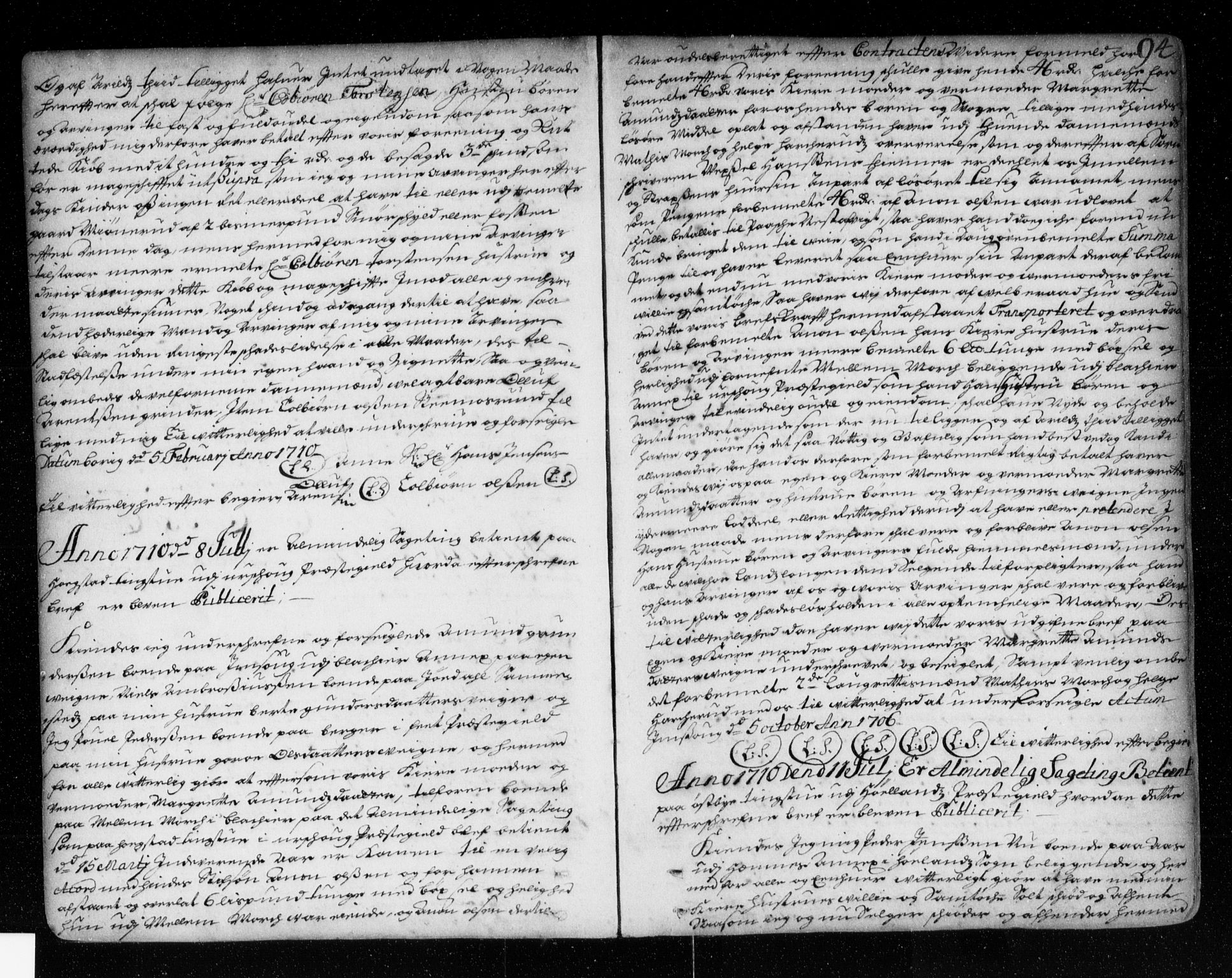 Nedre Romerike sorenskriveri, AV/SAO-A-10469/G/Gb/Gba/L0002: Pantebok nr. 2, 1705-1722, s. 94