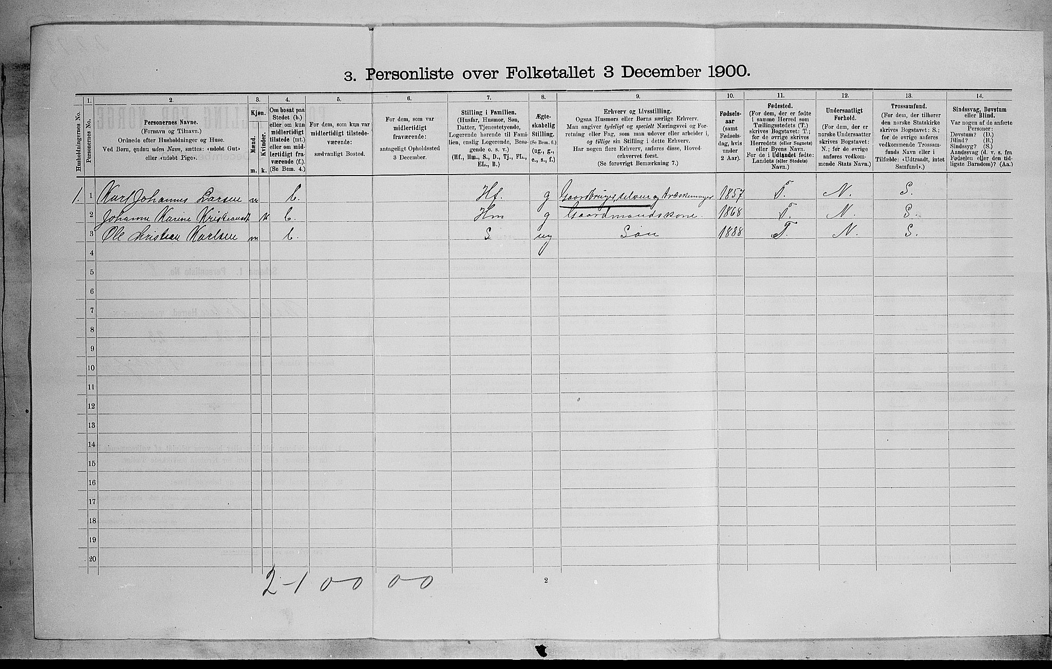 SAH, Folketelling 1900 for 0529 Vestre Toten herred, 1900, s. 72