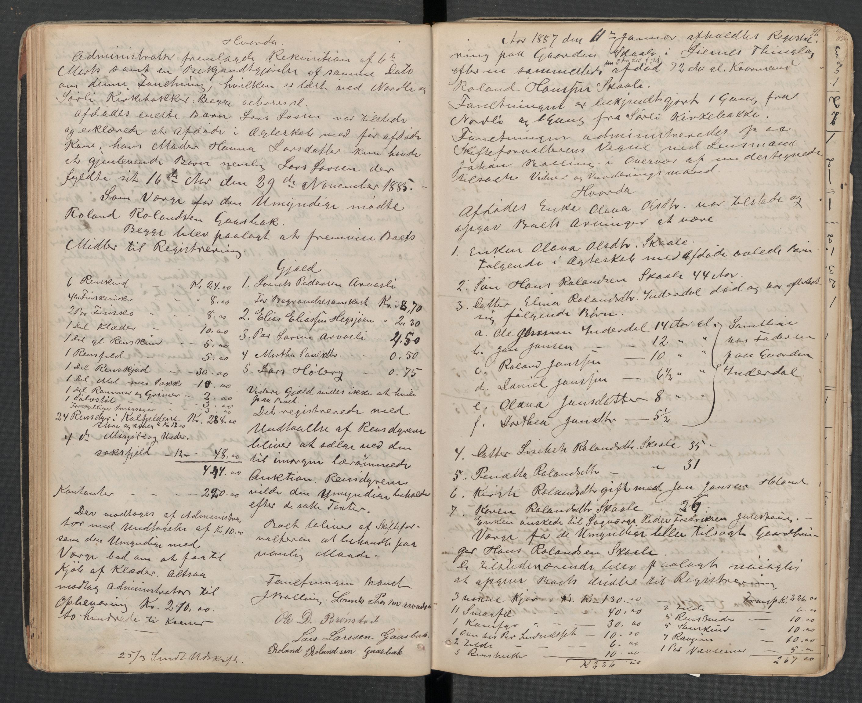 Lierne lensmannskontor - 1. avlevering, AV/SAT-A-1030/02/L0014: Dødsfalls-/ registreringsprotokoll, 1872-1905, s. 46
