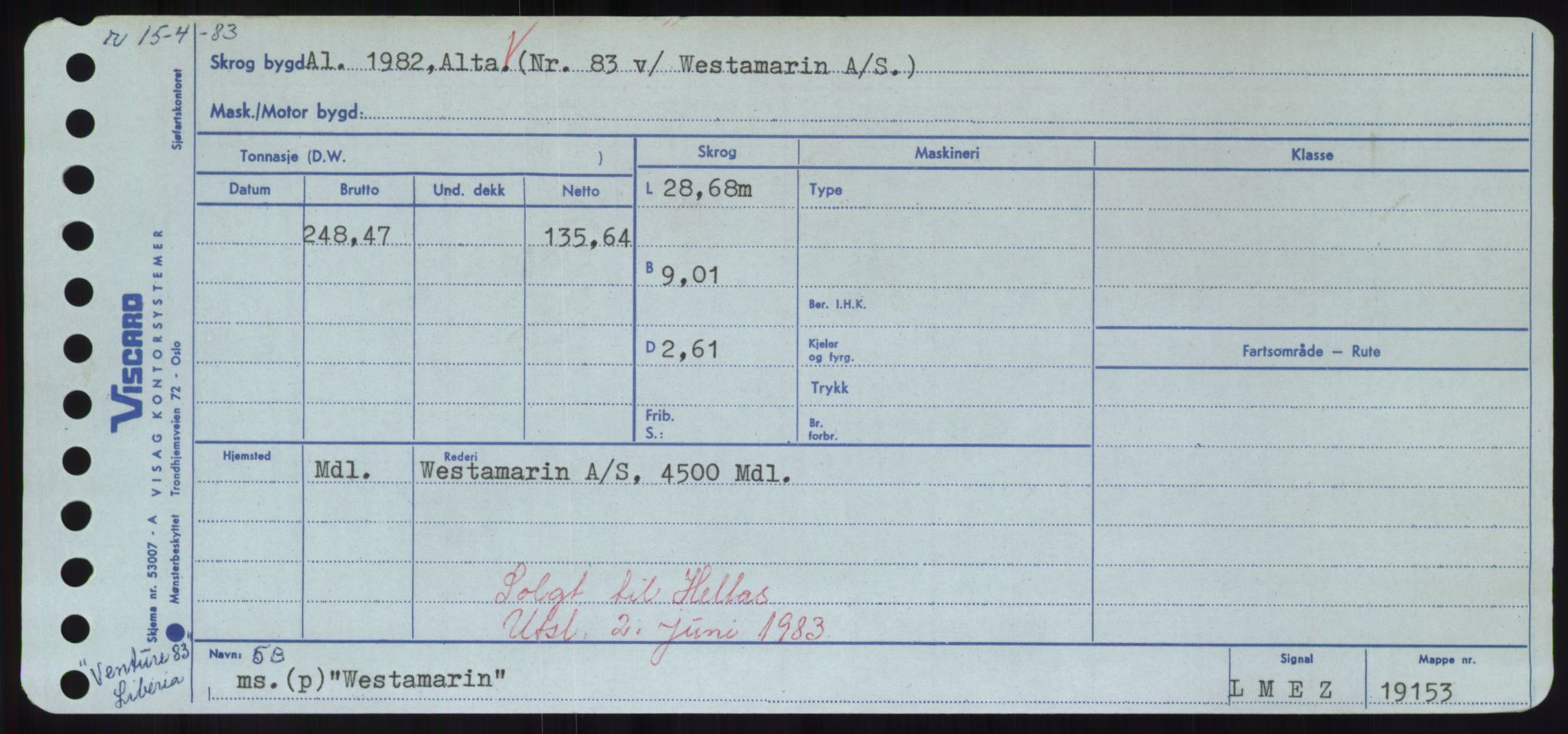 Sjøfartsdirektoratet med forløpere, Skipsmålingen, RA/S-1627/H/Hd/L0041: Fartøy, Vi-Ås, s. 267