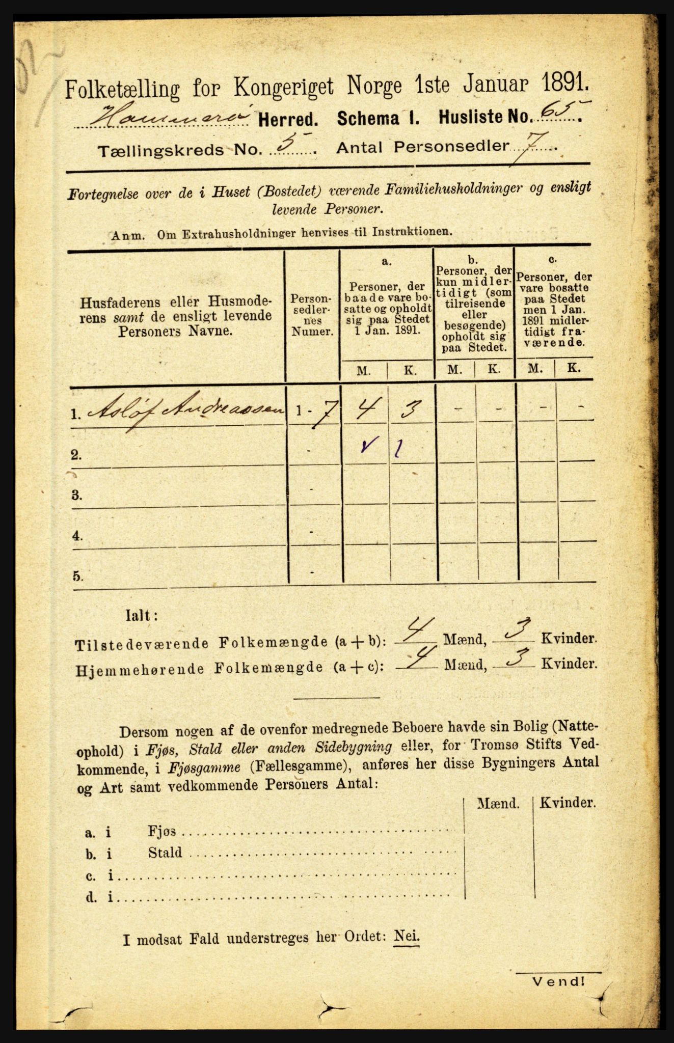 RA, Folketelling 1891 for 1849 Hamarøy herred, 1891, s. 2472