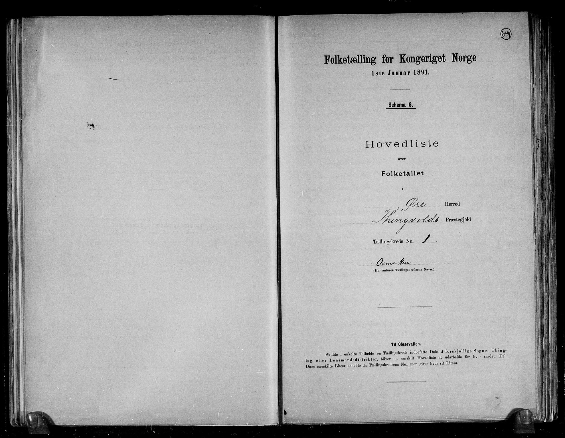 RA, Folketelling 1891 for 1558 Øre herred, 1891, s. 4