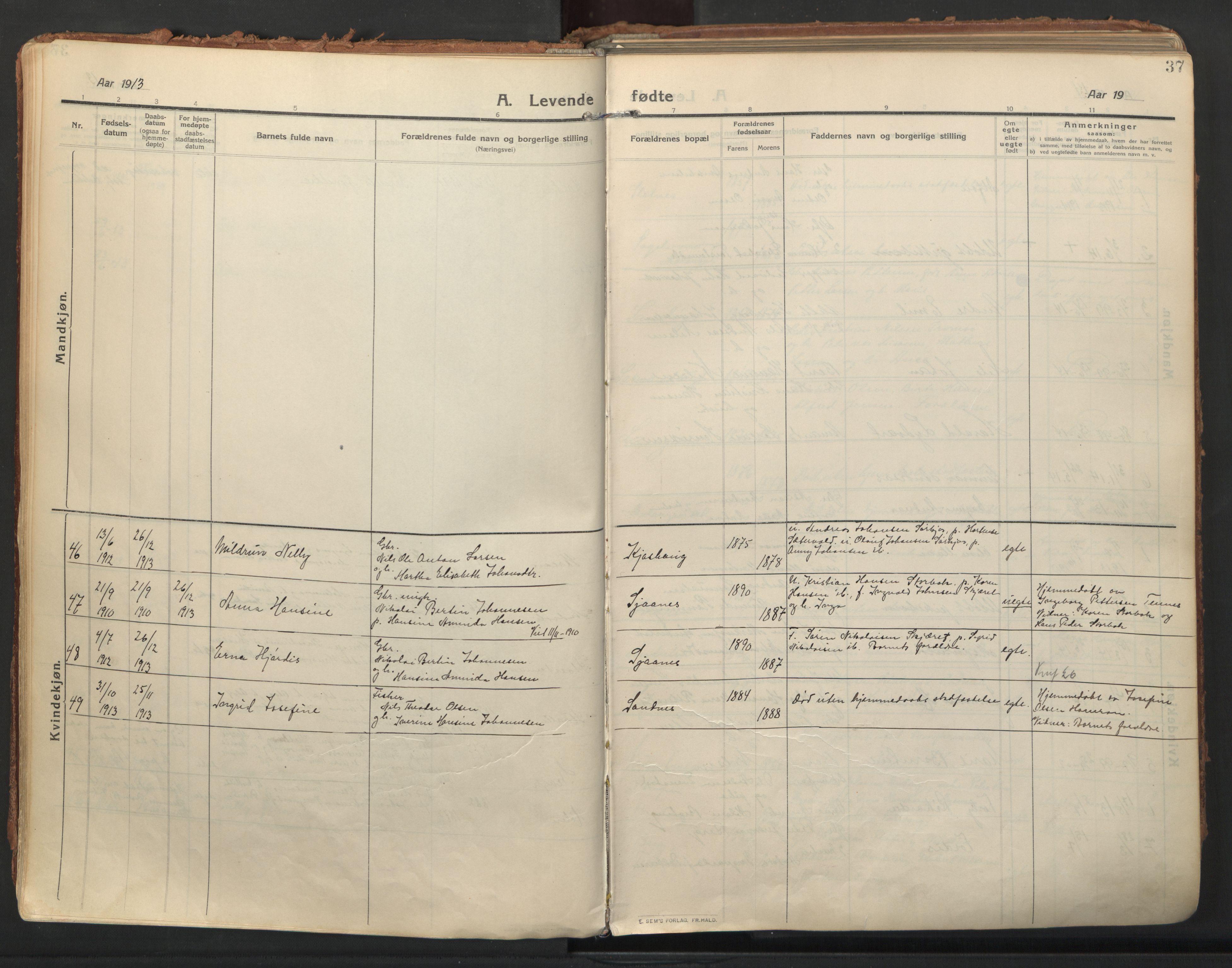 Balsfjord sokneprestembete, AV/SATØ-S-1303/G/Gaa/L0009kirke: Ministerialbok nr. 9, 1909-1921, s. 37