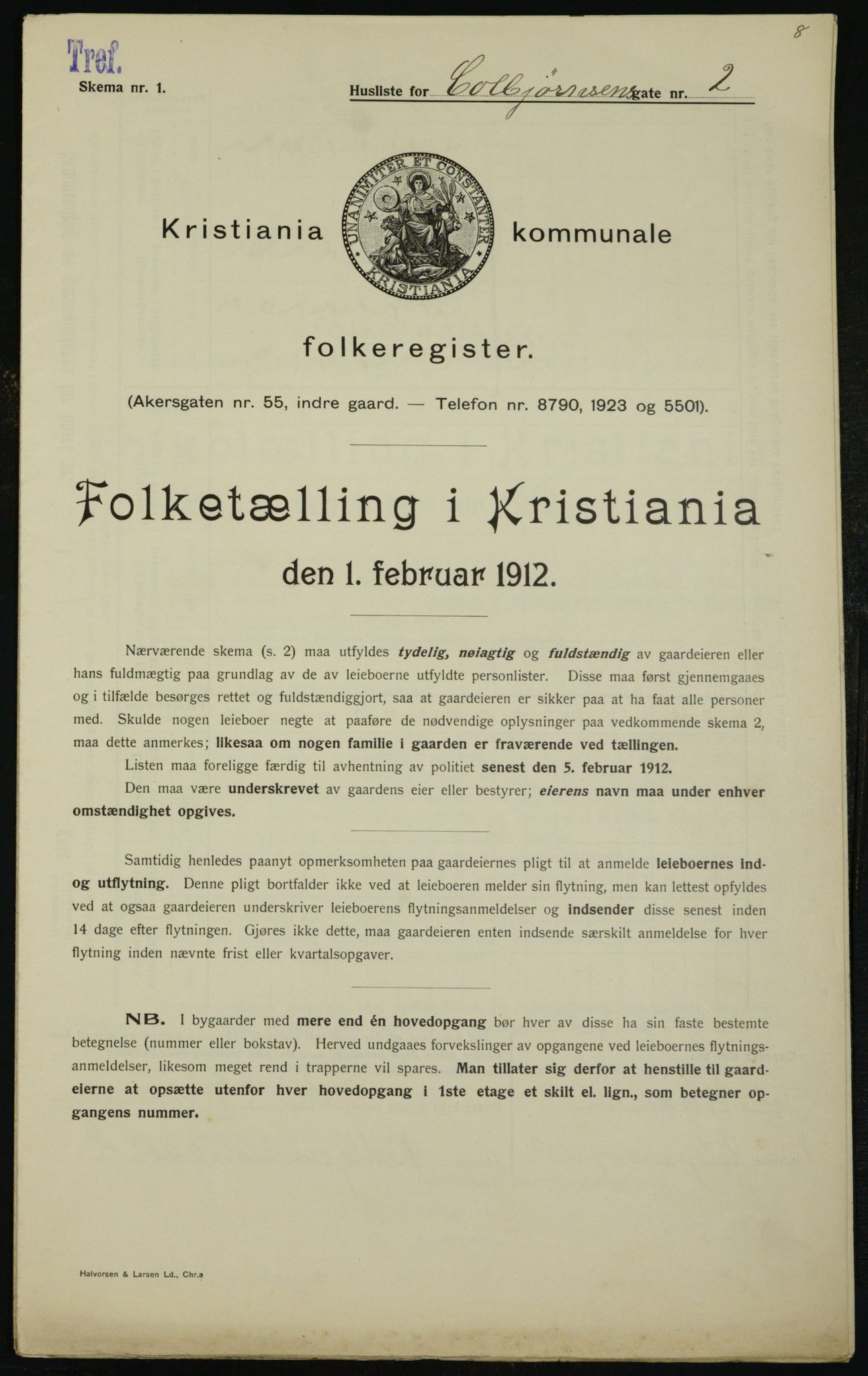 OBA, Kommunal folketelling 1.2.1912 for Kristiania, 1912, s. 12773