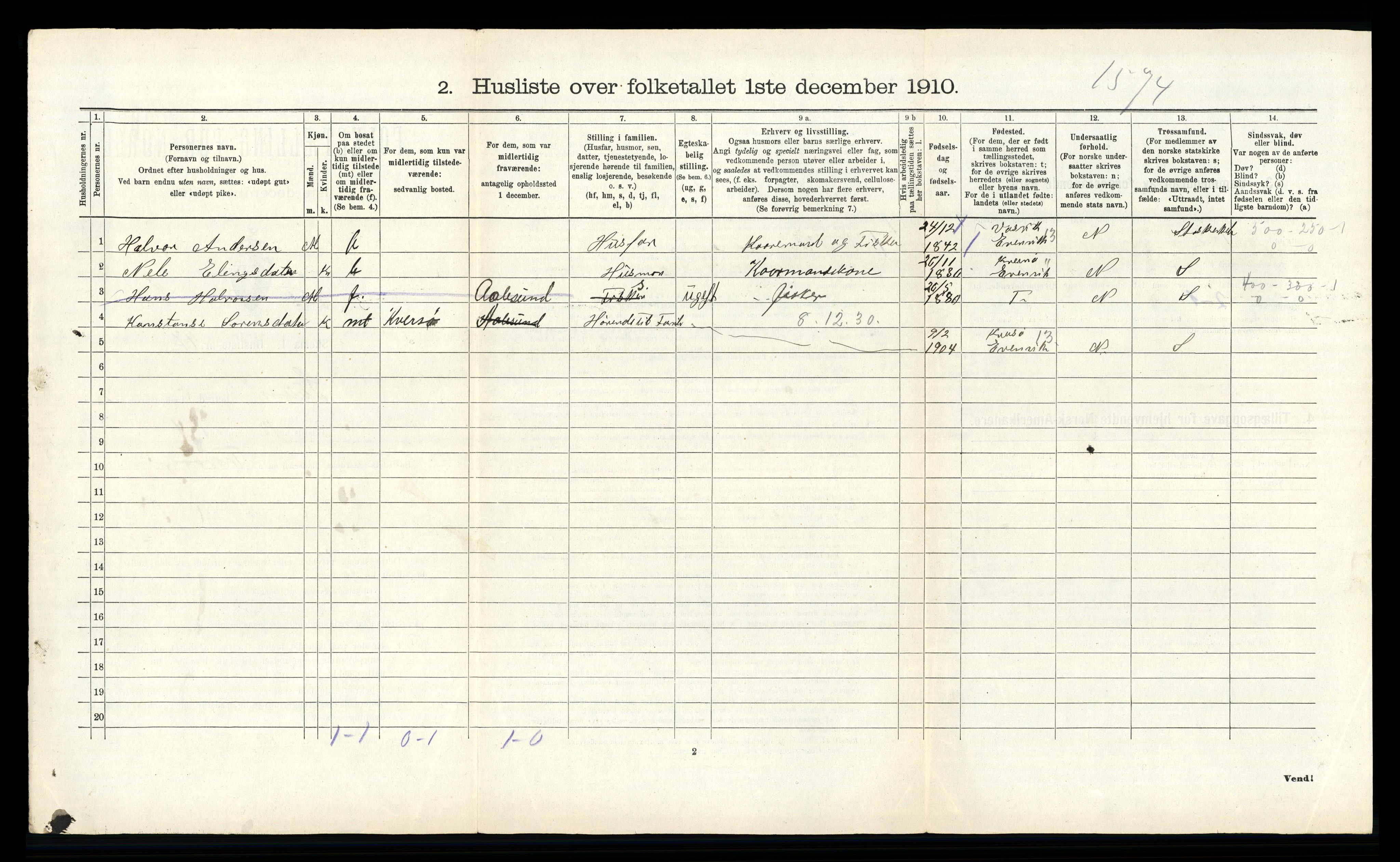 RA, Folketelling 1910 for 1412 Solund herred, 1910, s. 208