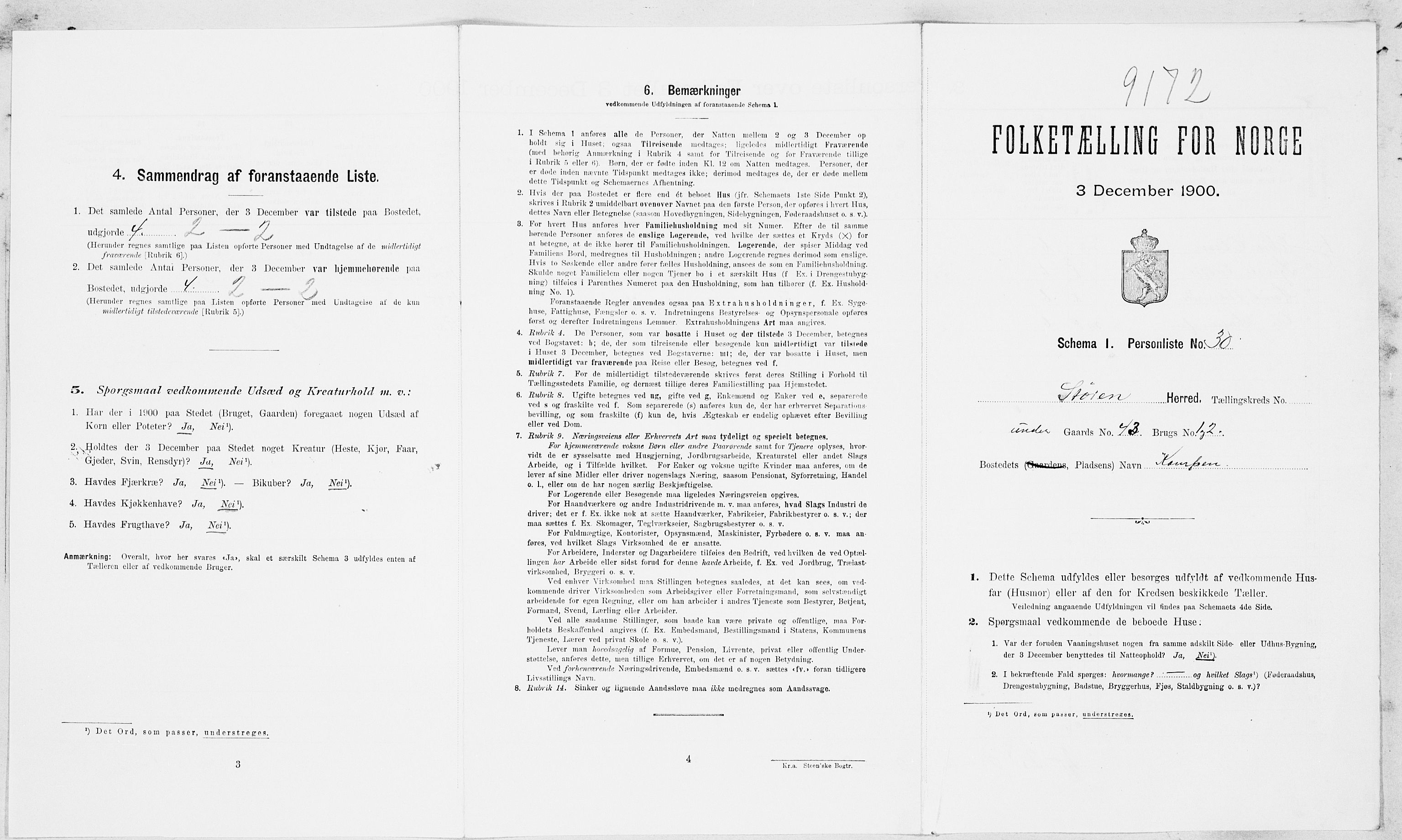 SAT, Folketelling 1900 for 1648 Støren herred, 1900, s. 373