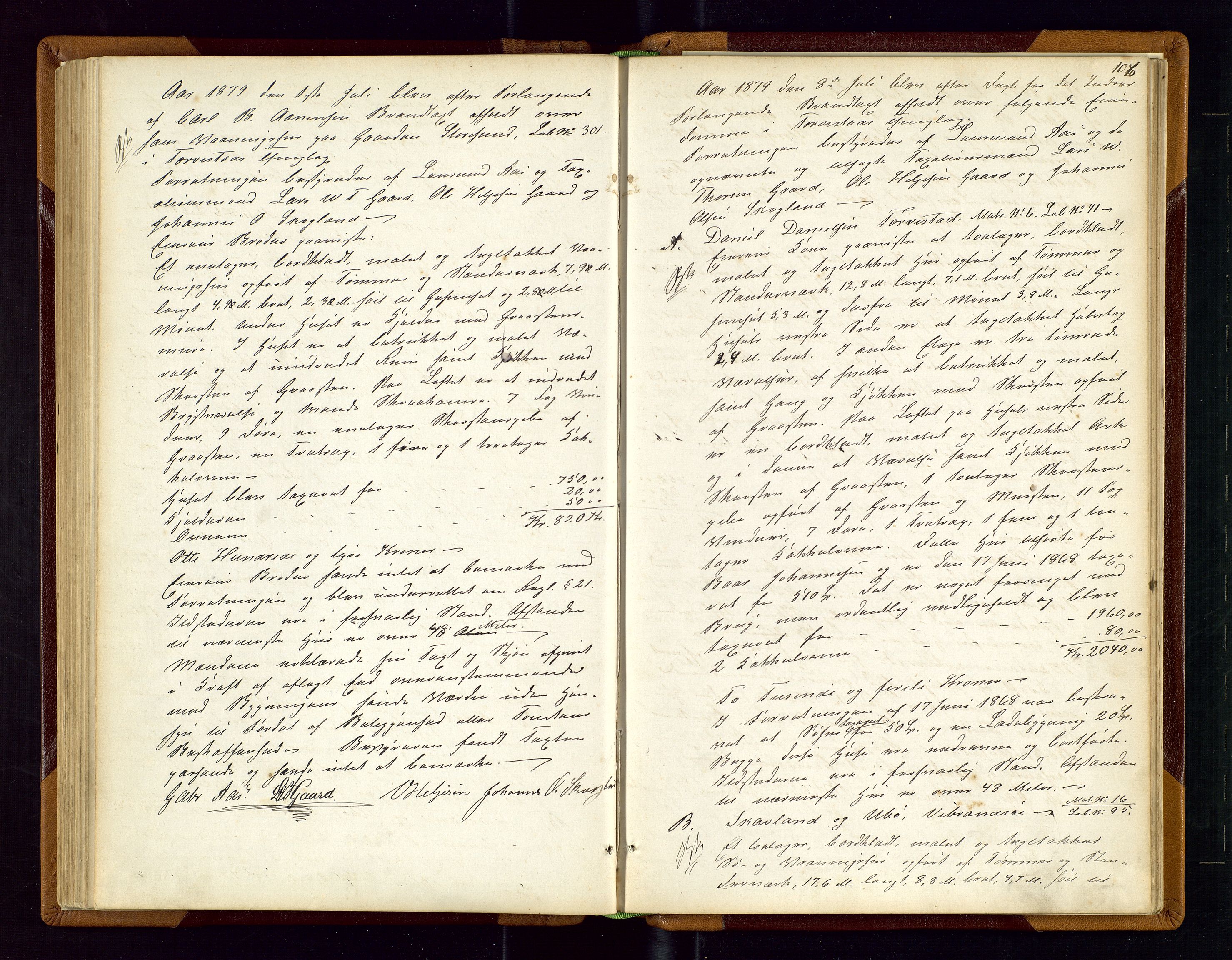 Torvestad lensmannskontor, AV/SAST-A-100307/1/Goa/L0001: "Brandtaxationsprotokol for Torvestad Thinglag", 1867-1883, s. 105b-106a