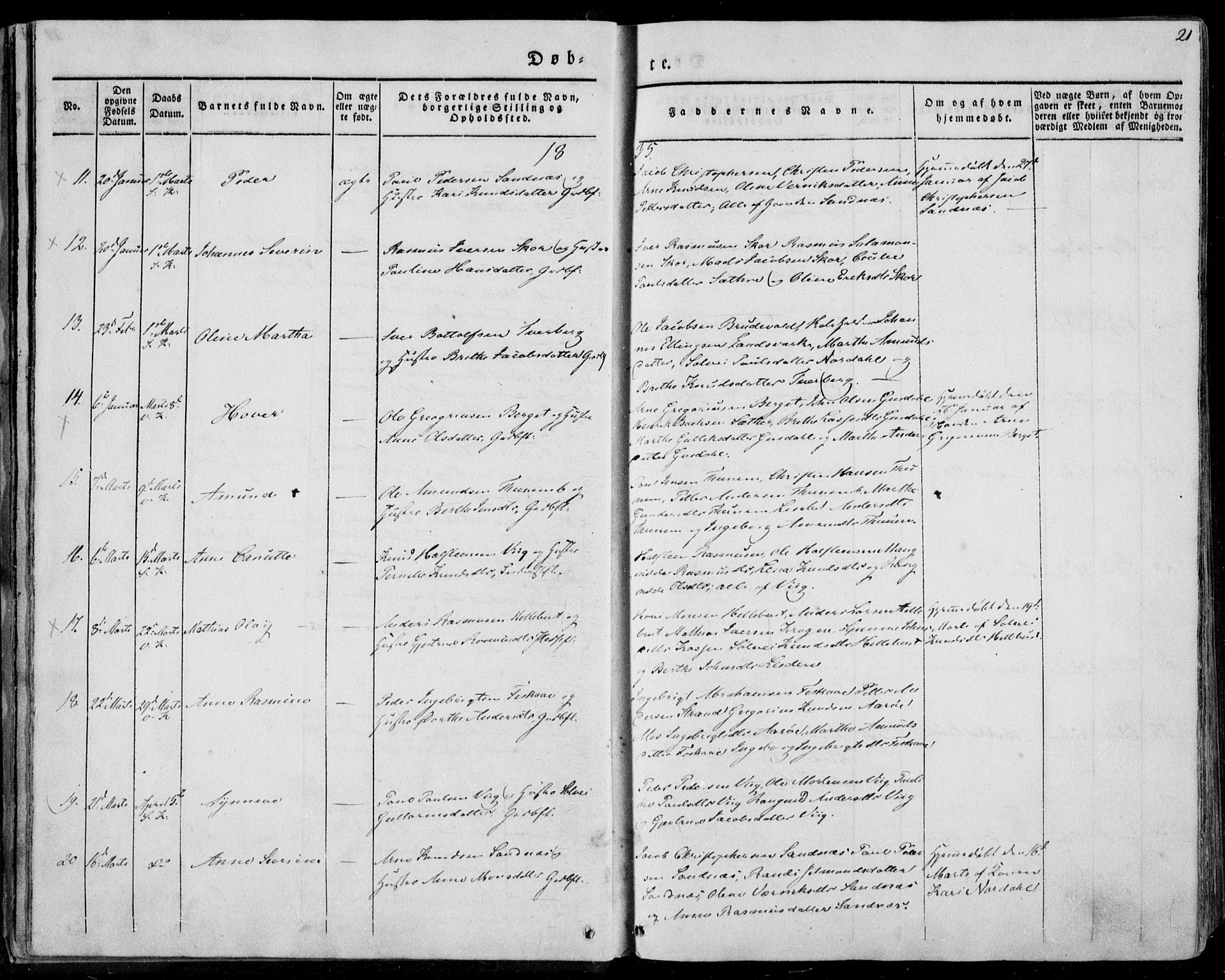 Ministerialprotokoller, klokkerbøker og fødselsregistre - Møre og Romsdal, AV/SAT-A-1454/501/L0005: Ministerialbok nr. 501A05, 1831-1844, s. 21