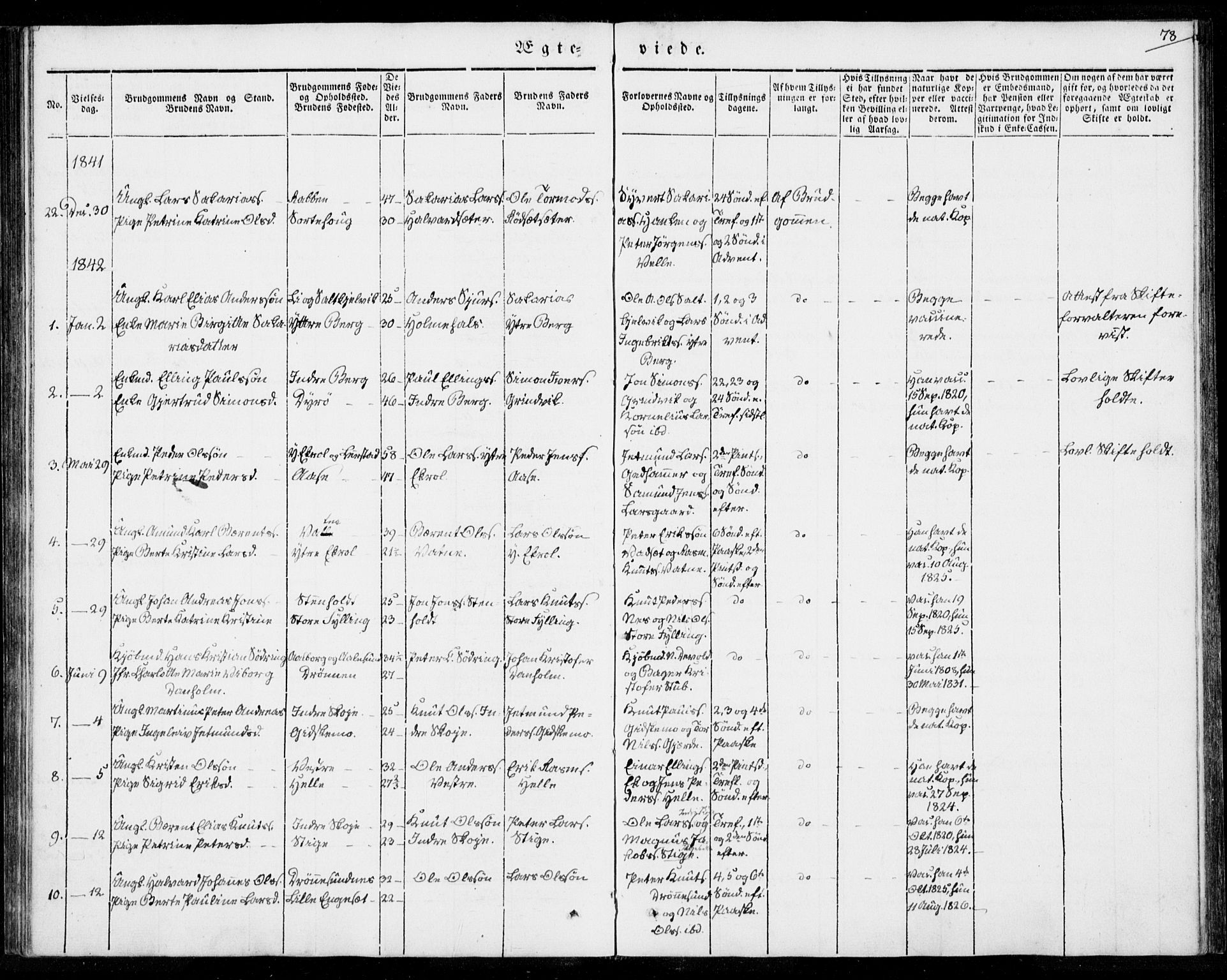 Ministerialprotokoller, klokkerbøker og fødselsregistre - Møre og Romsdal, AV/SAT-A-1454/524/L0352: Ministerialbok nr. 524A04, 1838-1847, s. 78