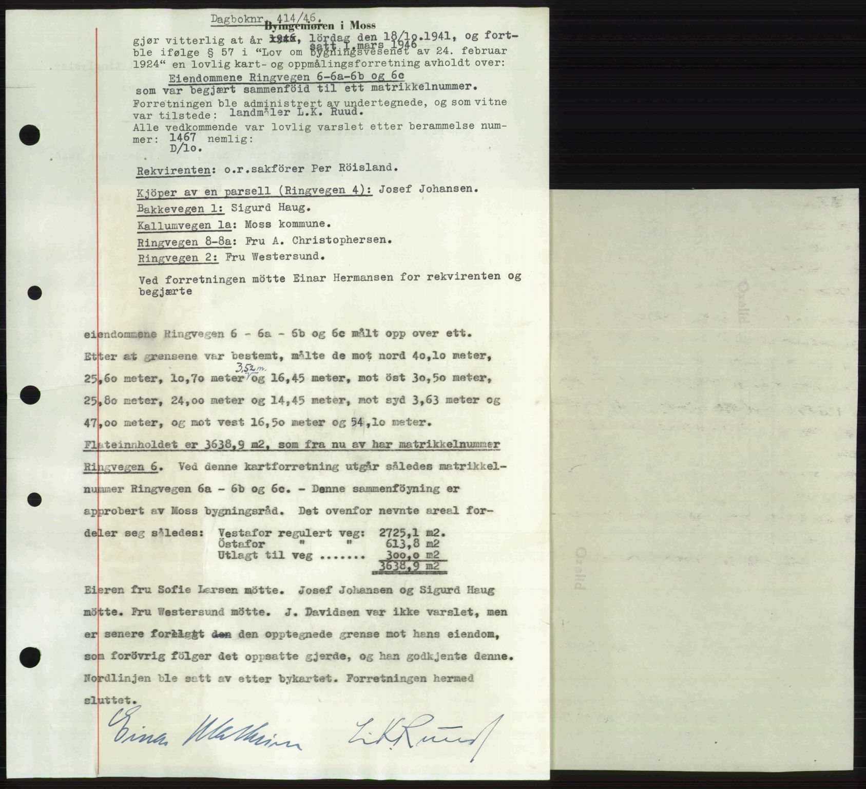 Moss sorenskriveri, SAO/A-10168: Pantebok nr. A17, 1947-1947, Dagboknr: 414/1947