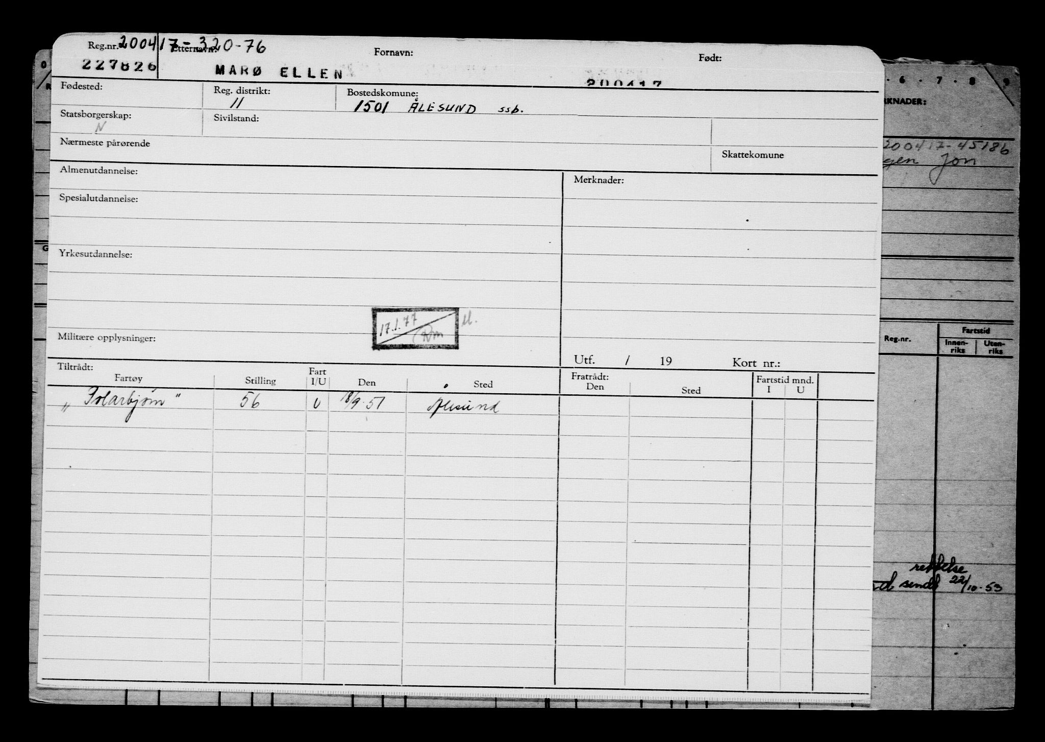 Direktoratet for sjømenn, AV/RA-S-3545/G/Gb/L0148: Hovedkort, 1917, s. 3