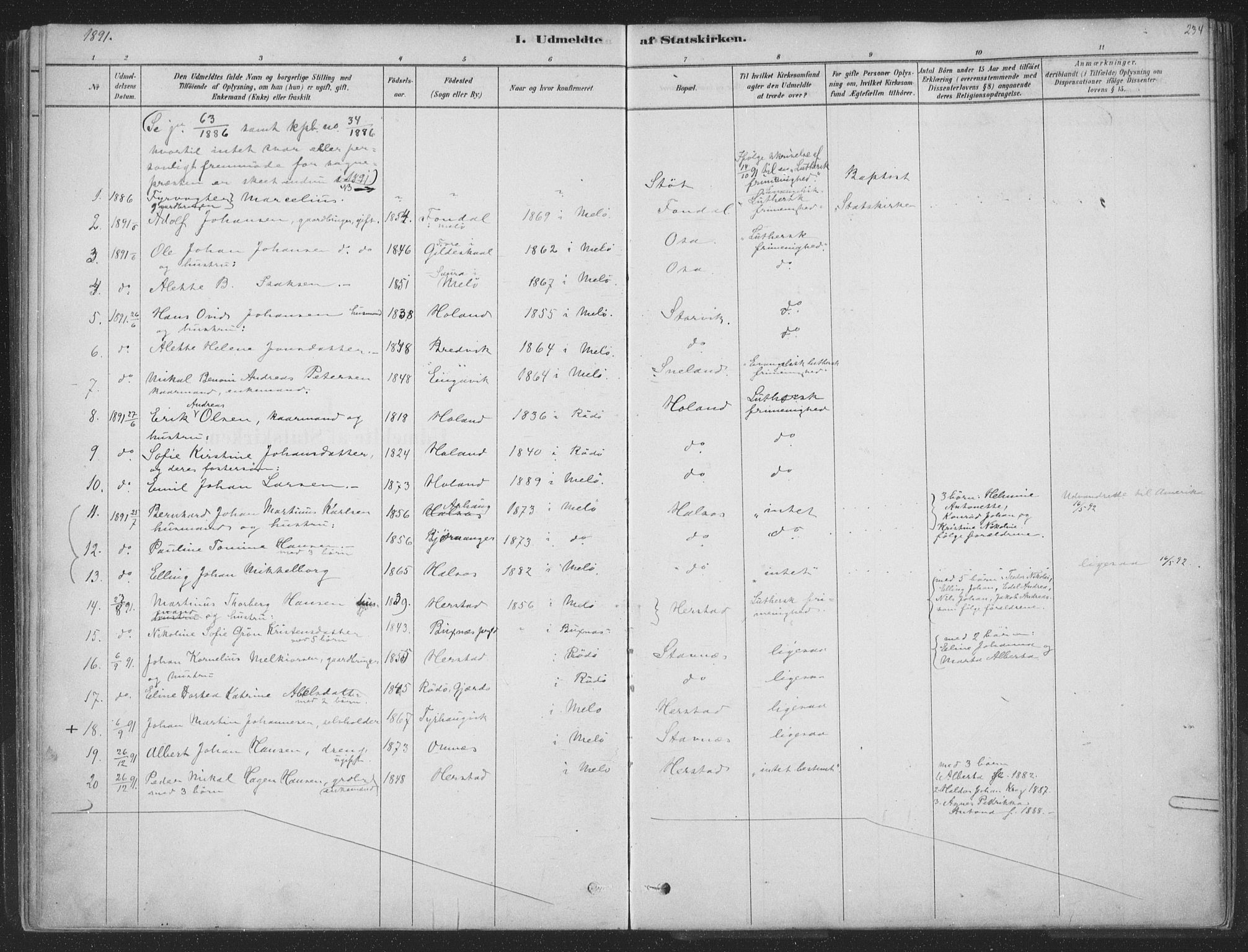 Ministerialprotokoller, klokkerbøker og fødselsregistre - Nordland, AV/SAT-A-1459/843/L0627: Ministerialbok nr. 843A02, 1878-1908, s. 234