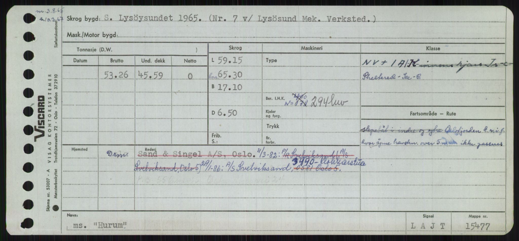 Sjøfartsdirektoratet med forløpere, Skipsmålingen, RA/S-1627/H/Ha/L0003/0001: Fartøy, Hilm-Mar / Fartøy, Hilm-Kol, s. 133