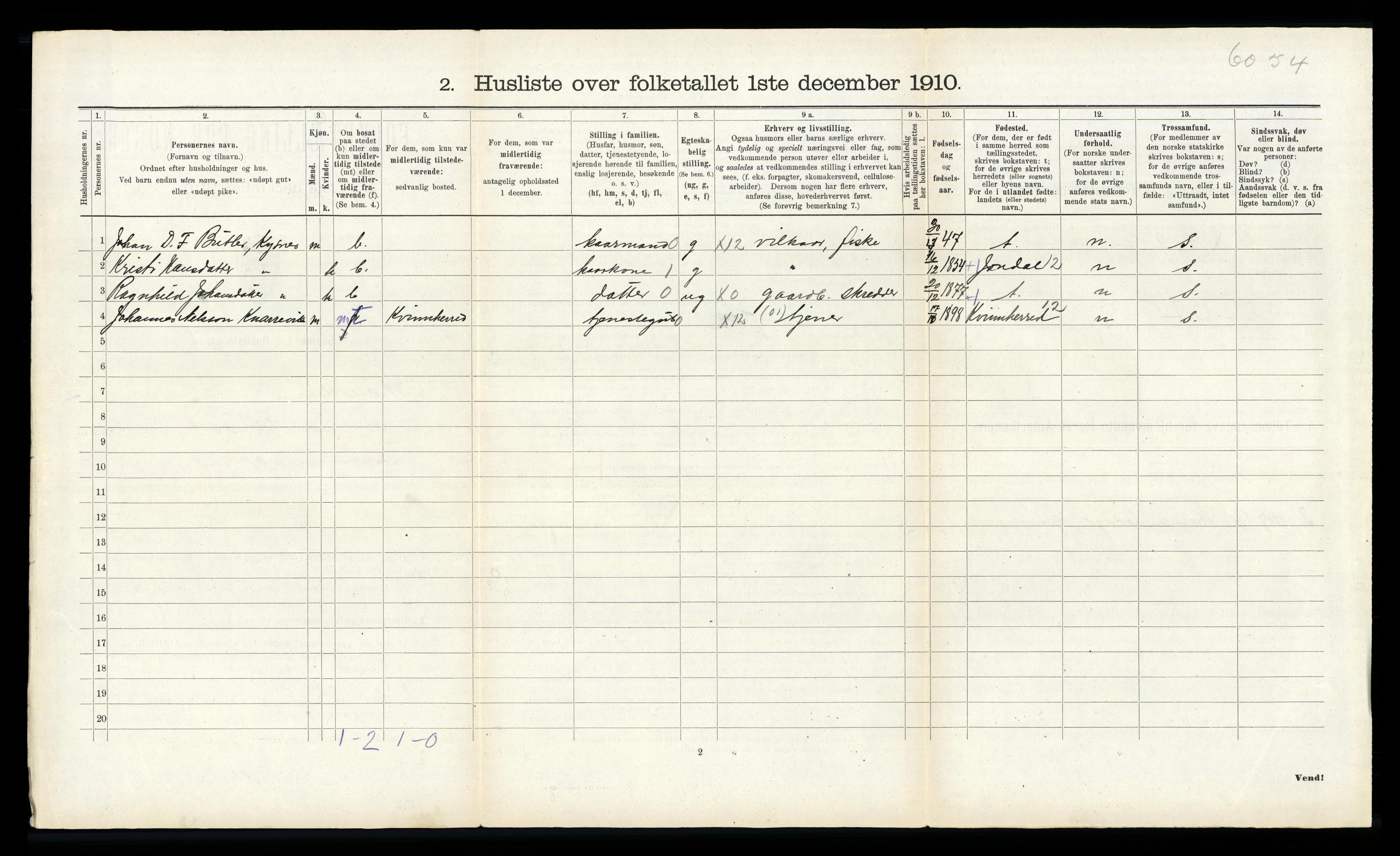 RA, Folketelling 1910 for 1226 Strandebarm herred, 1910, s. 577