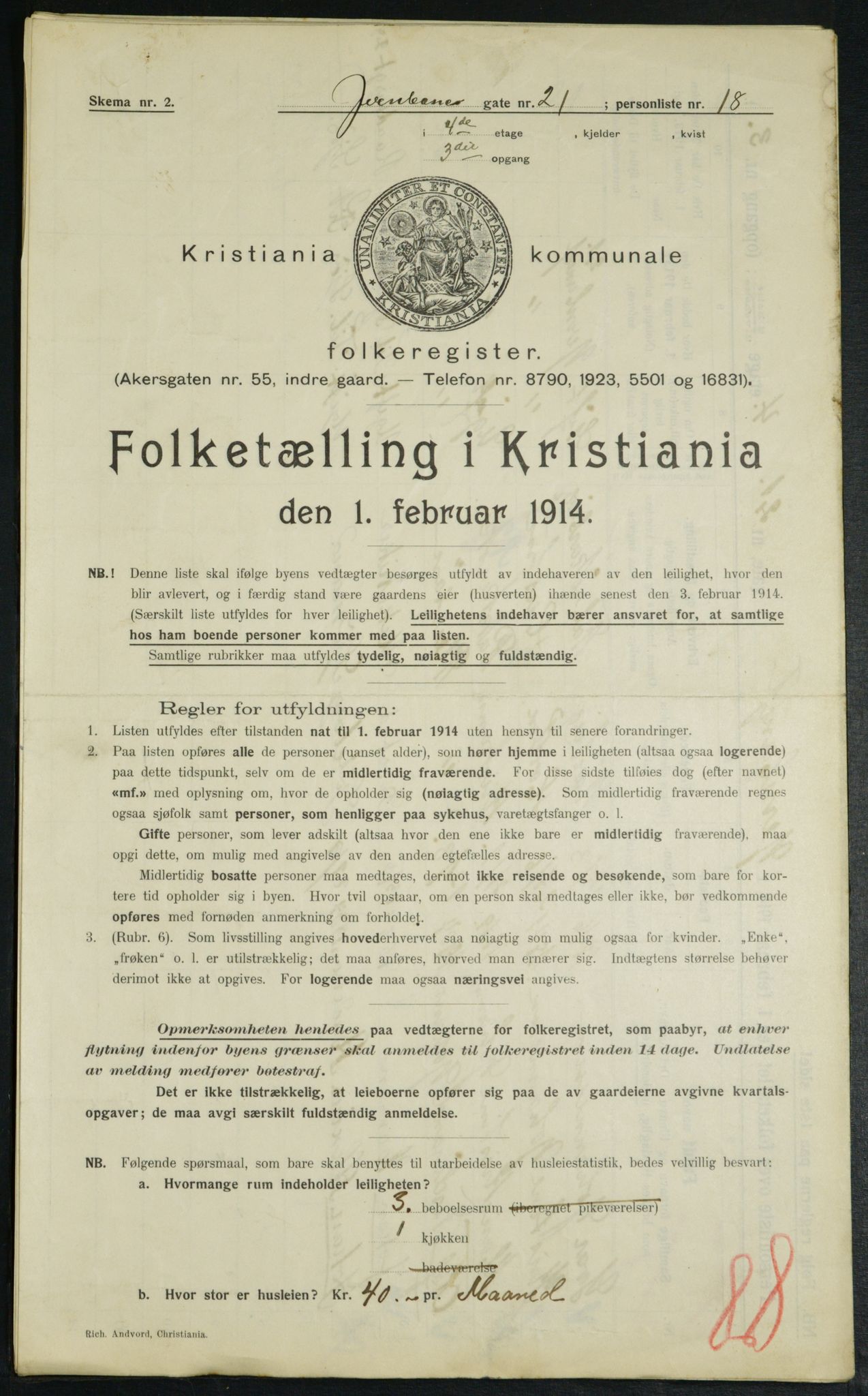 OBA, Kommunal folketelling 1.2.1914 for Kristiania, 1914, s. 46899