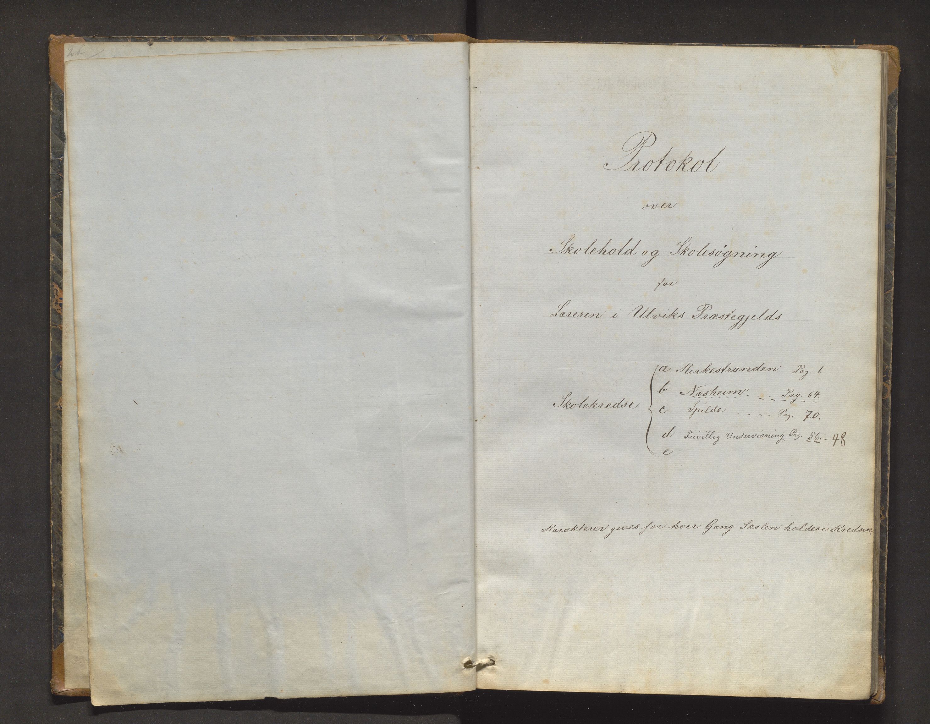Granvin herad. Barneskulane, IKAH/1234-231/F/Fa/L0006: Skuleprotokoll for Kirkestranden, Nesheim og Spilde krinsar i Ulvik prestegjeld, 1867-1885