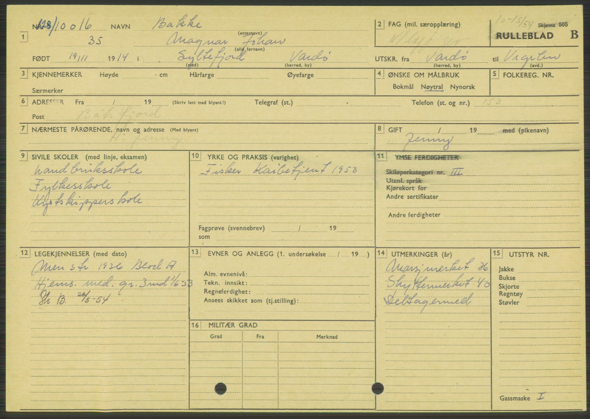 Forsvaret, Varanger bataljon, AV/RA-RAFA-2258/1/D/L0444: Rulleblad for menige født 1913-1914, 1913-1914, s. 292