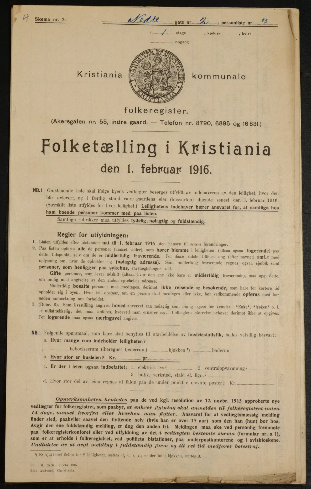 OBA, Kommunal folketelling 1.2.1916 for Kristiania, 1916, s. 70869