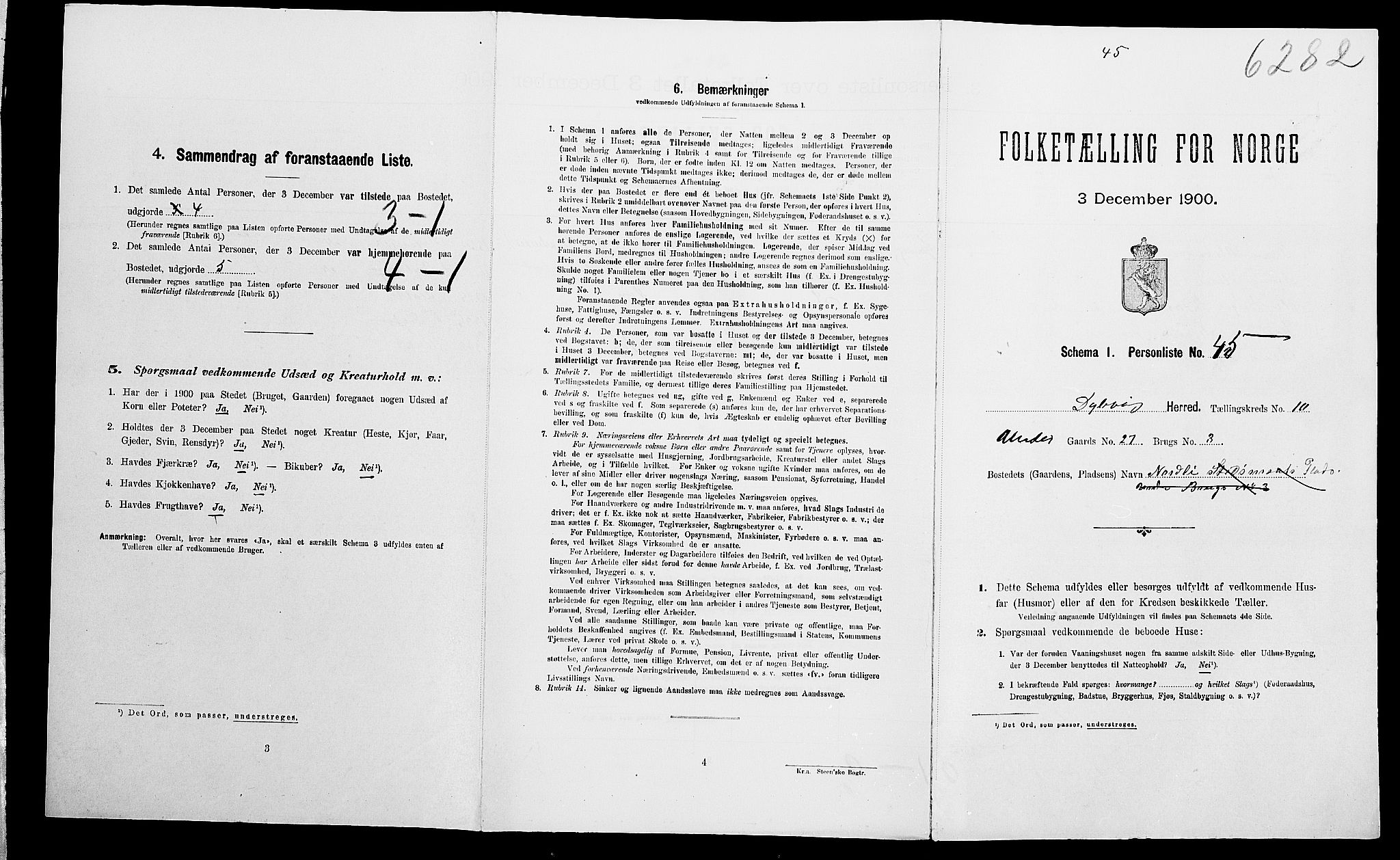 SAK, Folketelling 1900 for 0915 Dypvåg herred, 1900, s. 1146
