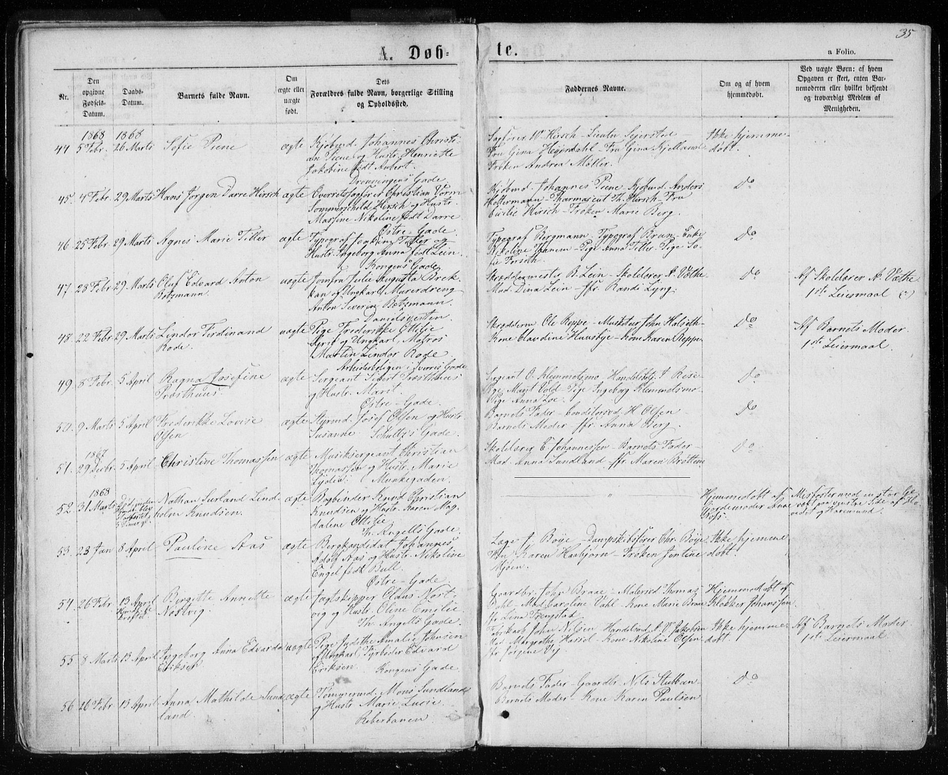 Ministerialprotokoller, klokkerbøker og fødselsregistre - Sør-Trøndelag, SAT/A-1456/601/L0054: Ministerialbok nr. 601A22, 1866-1877, s. 35