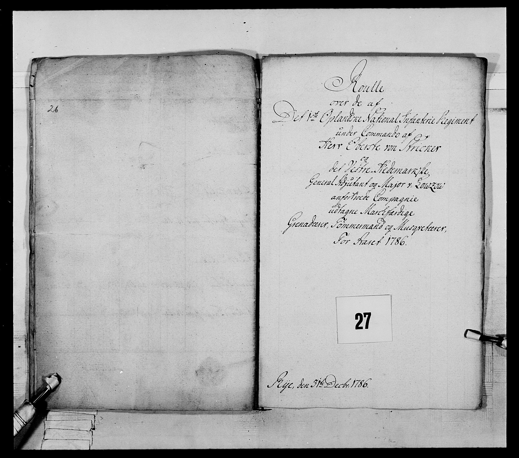 Generalitets- og kommissariatskollegiet, Det kongelige norske kommissariatskollegium, RA/EA-5420/E/Eh/L0060: 1. Opplandske nasjonale infanteriregiment, 1786-1788, s. 546