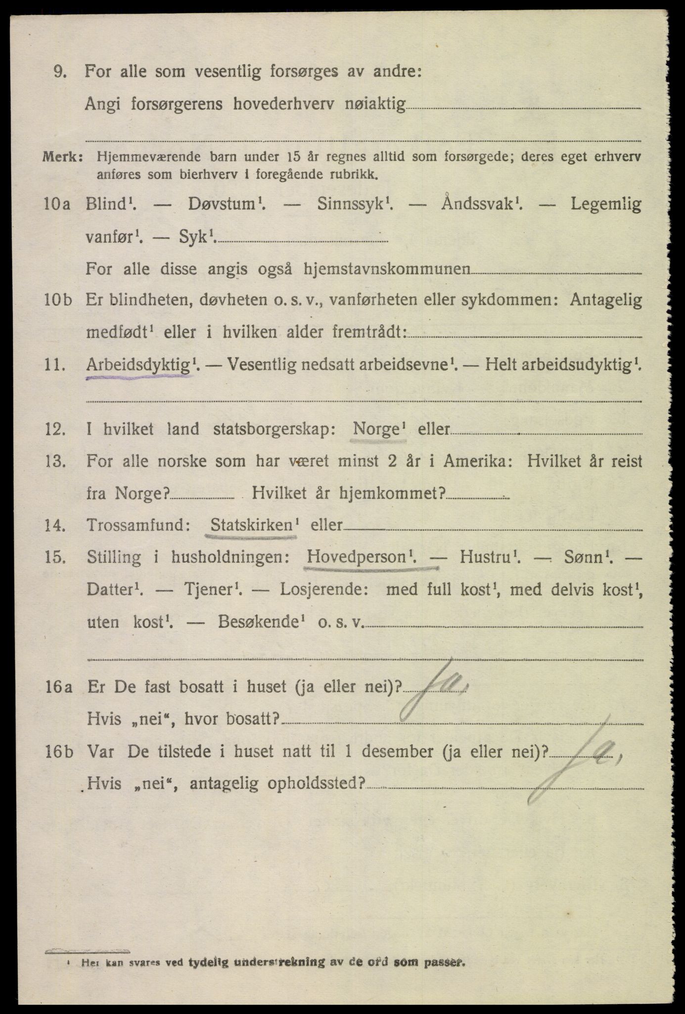 SAK, Folketelling 1920 for 1036 Fjotland herred, 1920, s. 943
