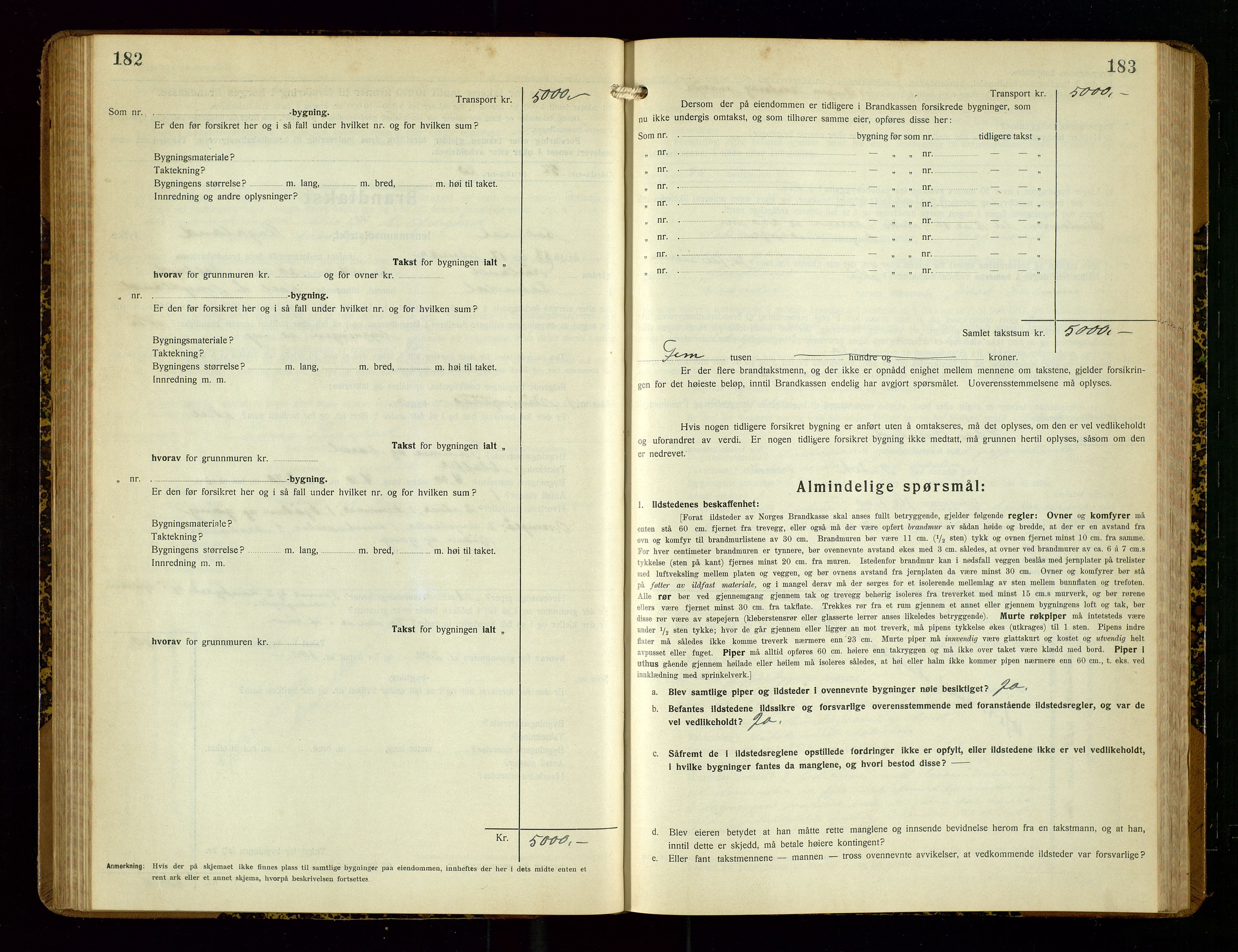 Sokndal lensmannskontor, SAST/A-100417/Gob/L0007: "Brandtakst-Protokoll", 1930-1936, s. 182-183