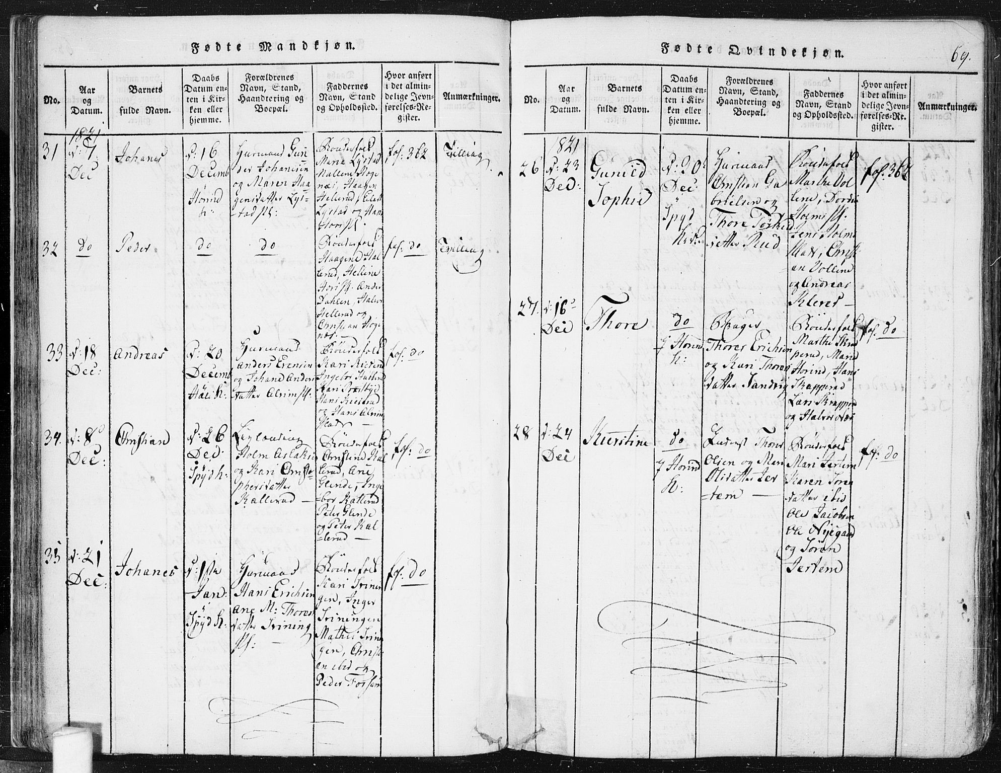 Spydeberg prestekontor Kirkebøker, AV/SAO-A-10924/F/Fa/L0004: Ministerialbok nr. I 4, 1814-1841, s. 69