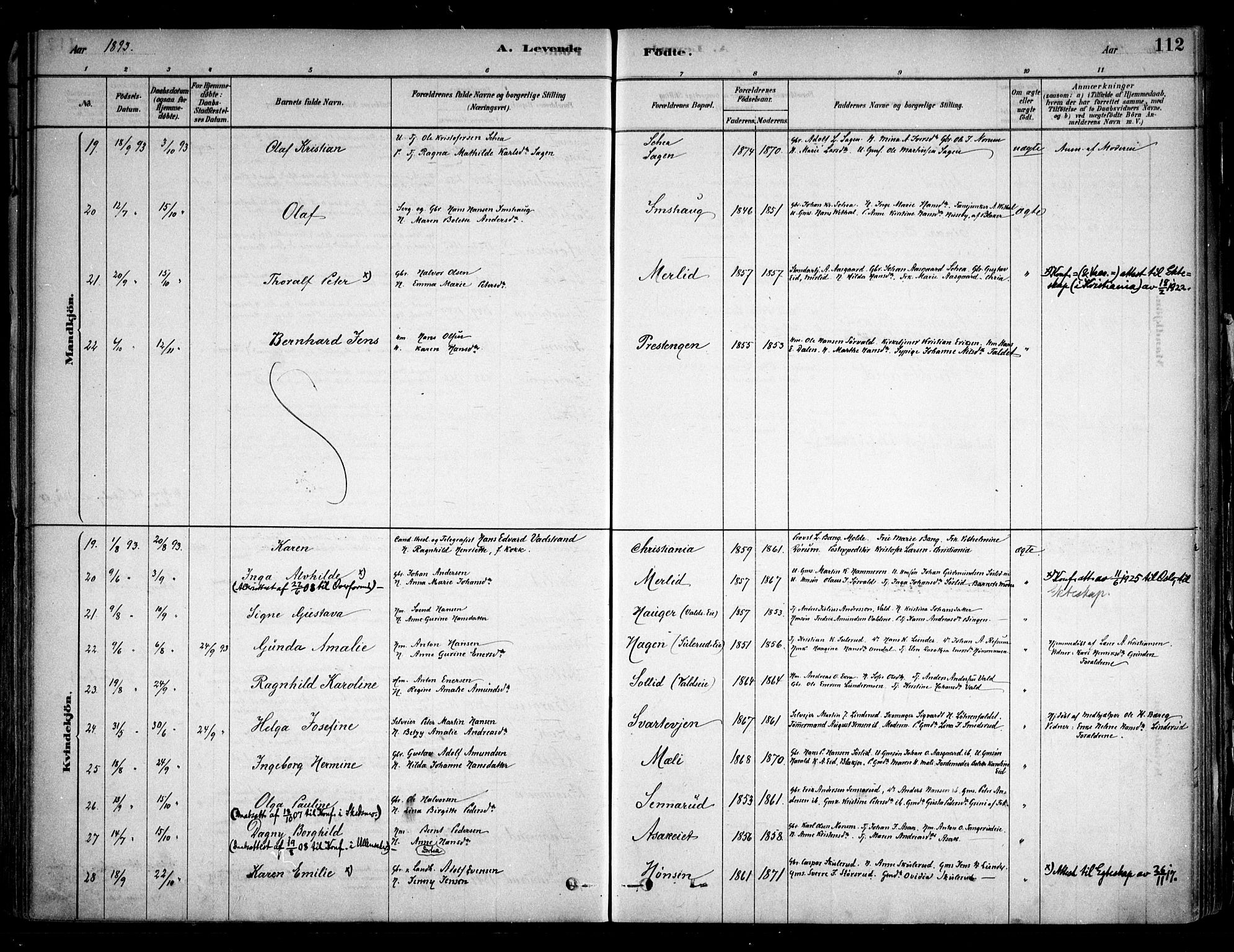 Sørum prestekontor Kirkebøker, SAO/A-10303/F/Fa/L0007: Ministerialbok nr. I 7, 1878-1914, s. 112