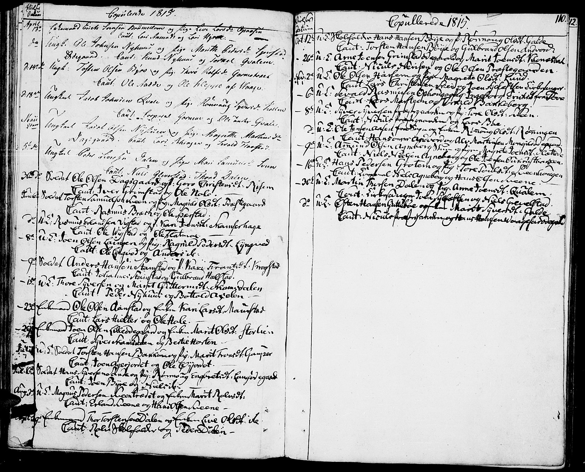 Lom prestekontor, AV/SAH-PREST-070/K/L0003: Ministerialbok nr. 3, 1801-1825, s. 110