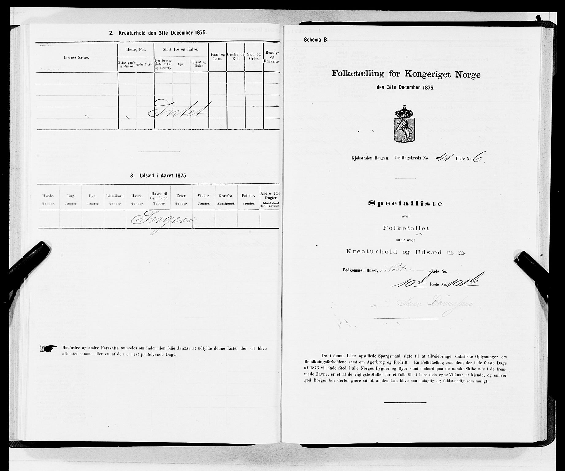 SAB, Folketelling 1875 for 1301 Bergen kjøpstad, 1875, s. 2134