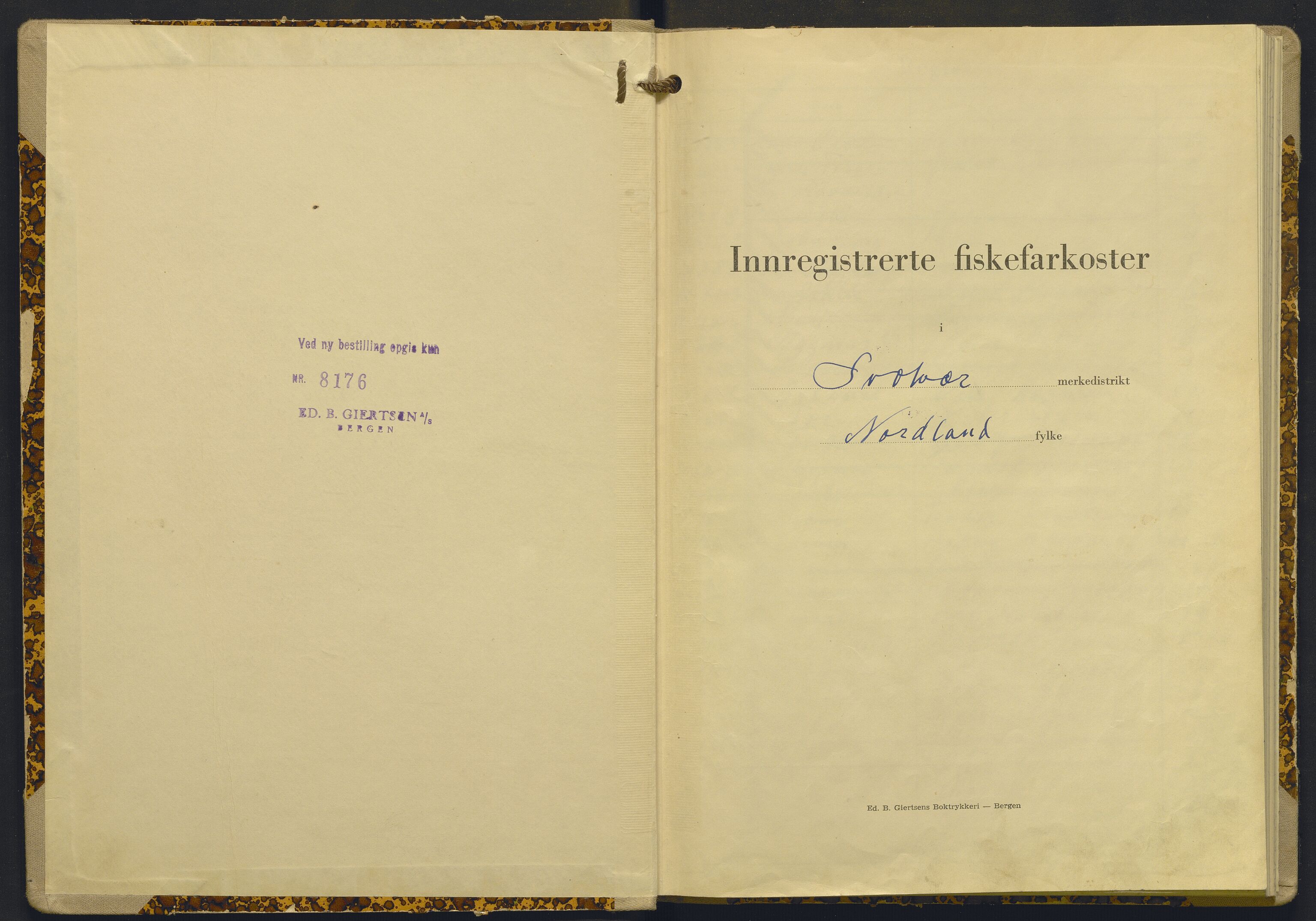 Fiskeridirektoratet - 1 Adm. ledelse - 13 Båtkontoret, SAB/A-2003/I/Ia/Iac/L0169: 135.0358/3 Merkeprotokoll - Sørfold, 1952-1963