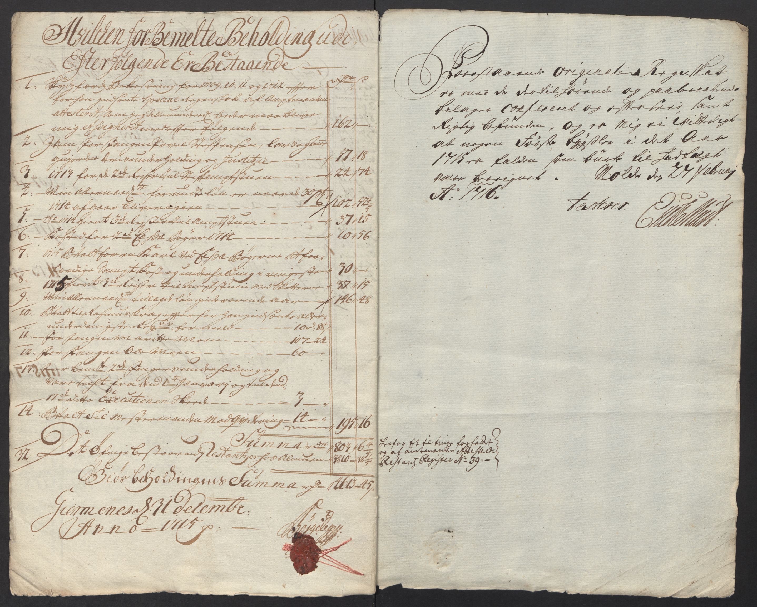 Rentekammeret inntil 1814, Reviderte regnskaper, Fogderegnskap, RA/EA-4092/R55/L3663: Fogderegnskap Romsdal, 1715-1716, s. 11