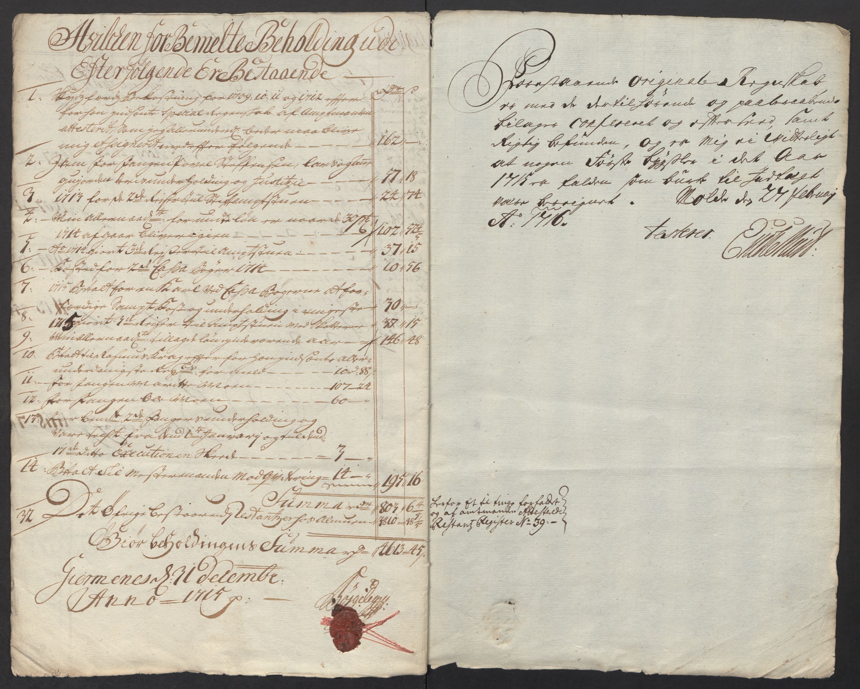 Rentekammeret inntil 1814, Reviderte regnskaper, Fogderegnskap, AV/RA-EA-4092/R55/L3663: Fogderegnskap Romsdal, 1715-1716, s. 11