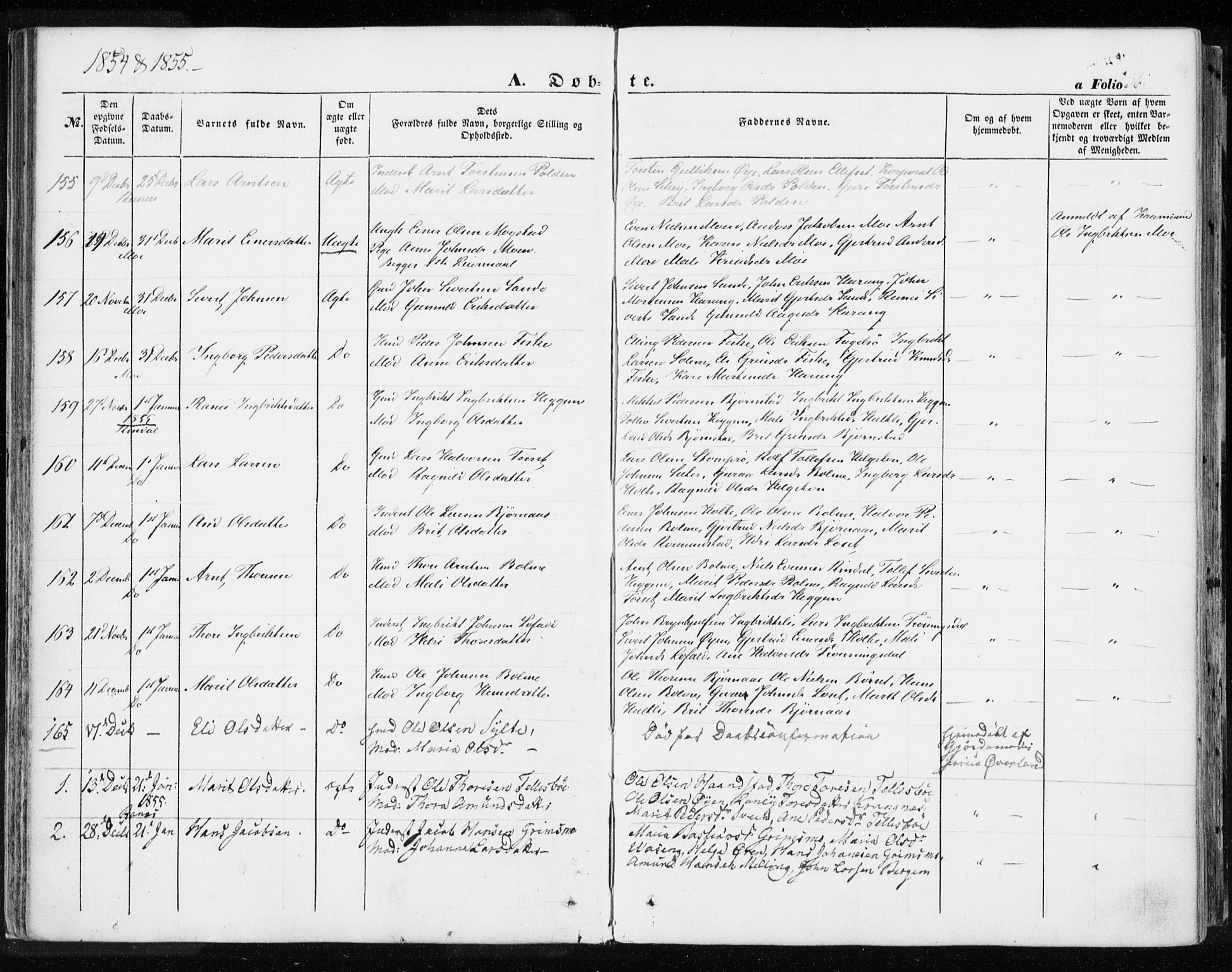 Ministerialprotokoller, klokkerbøker og fødselsregistre - Møre og Romsdal, AV/SAT-A-1454/595/L1044: Ministerialbok nr. 595A06, 1852-1863, s. 36