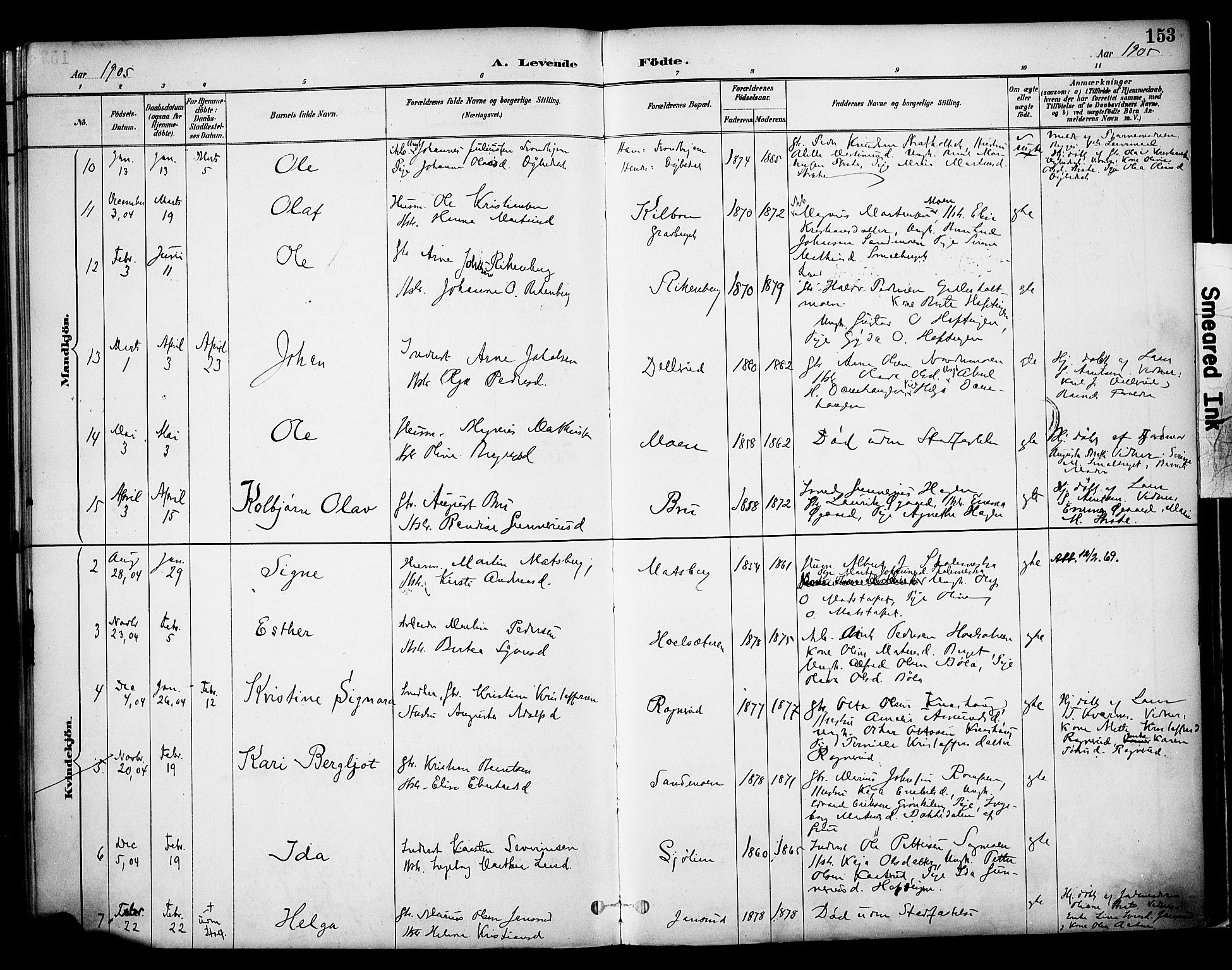 Våler prestekontor, Hedmark, AV/SAH-PREST-040/H/Ha/Haa/L0005: Ministerialbok nr. 5, 1887-1905, s. 153