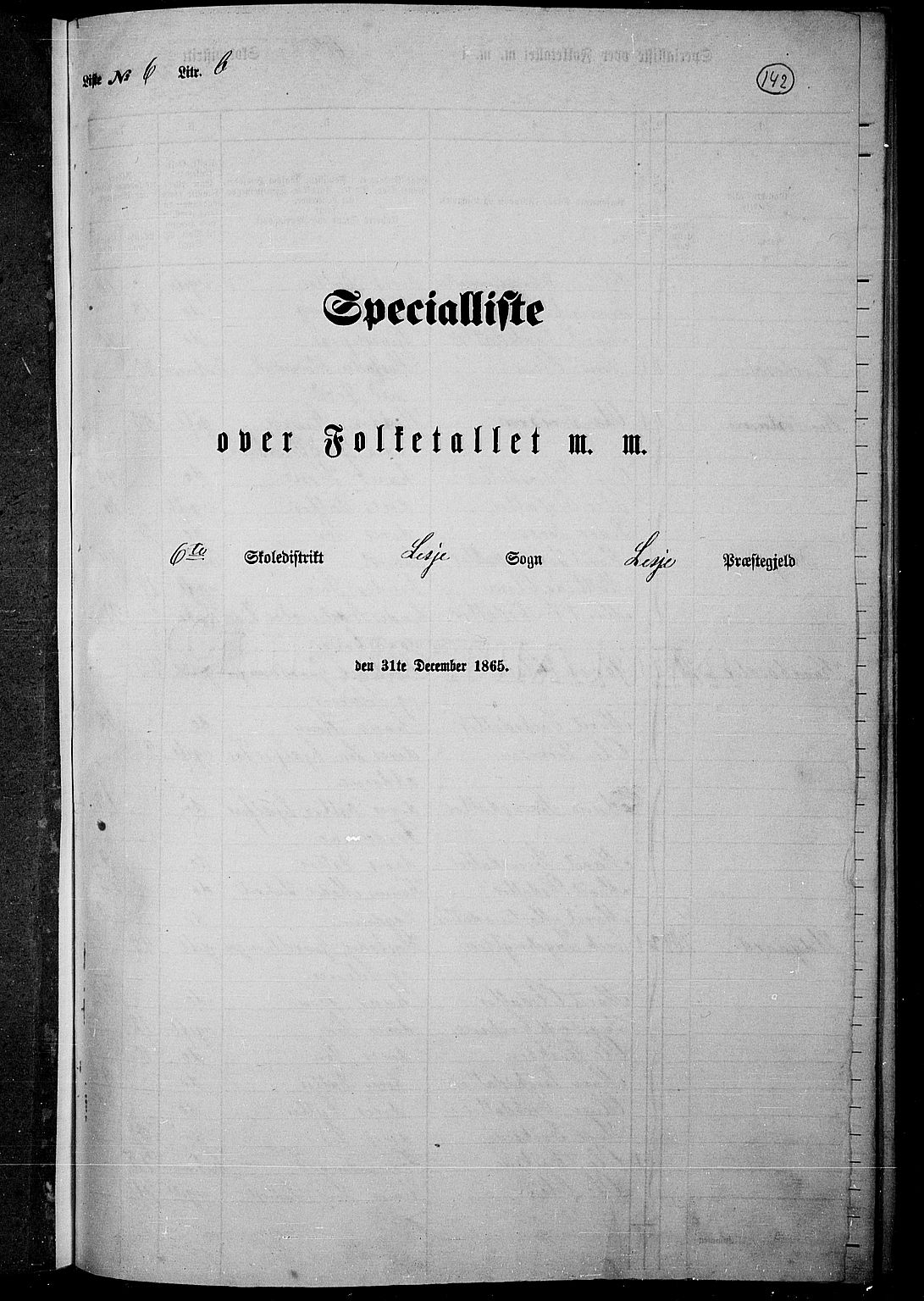 RA, Folketelling 1865 for 0512P Lesja prestegjeld, 1865, s. 129