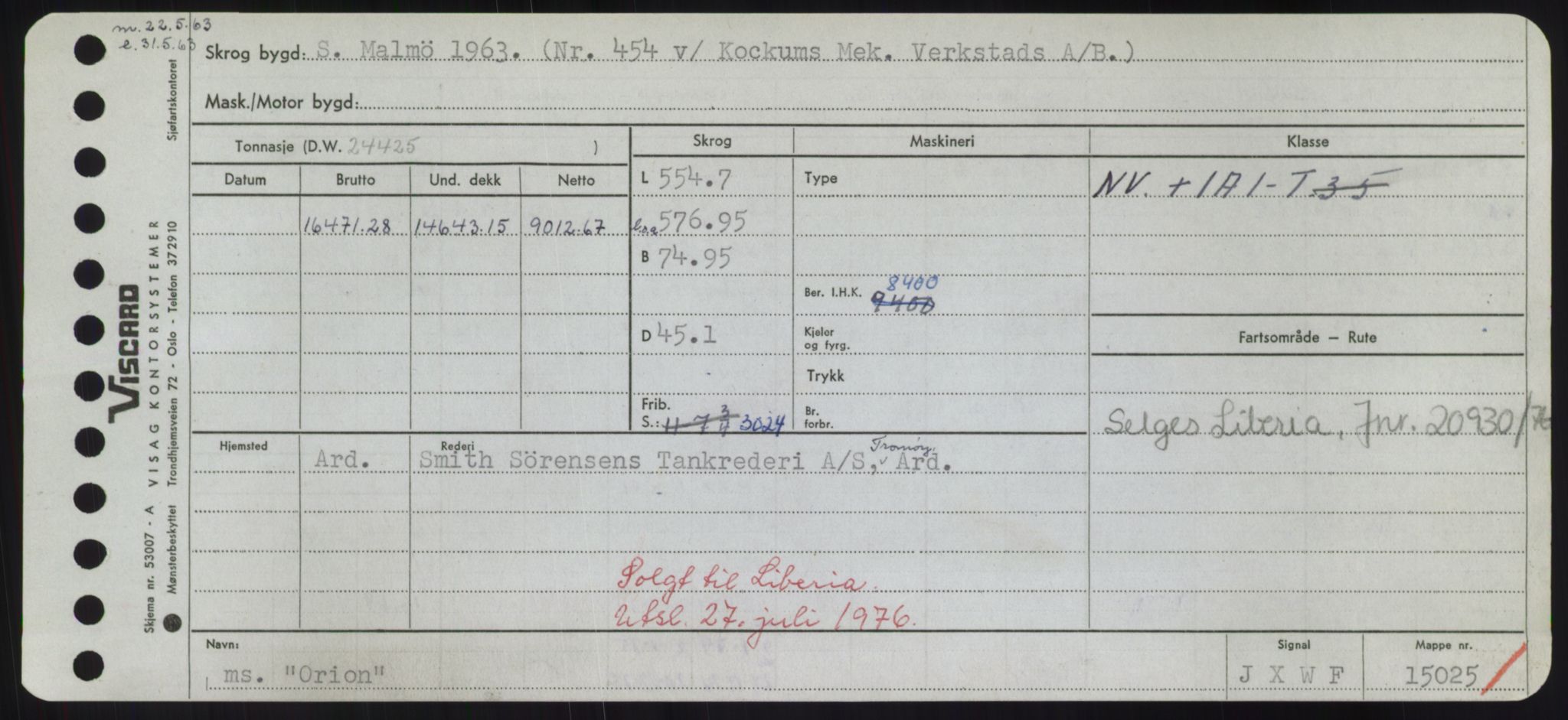 Sjøfartsdirektoratet med forløpere, Skipsmålingen, RA/S-1627/H/Hd/L0028: Fartøy, O, s. 329